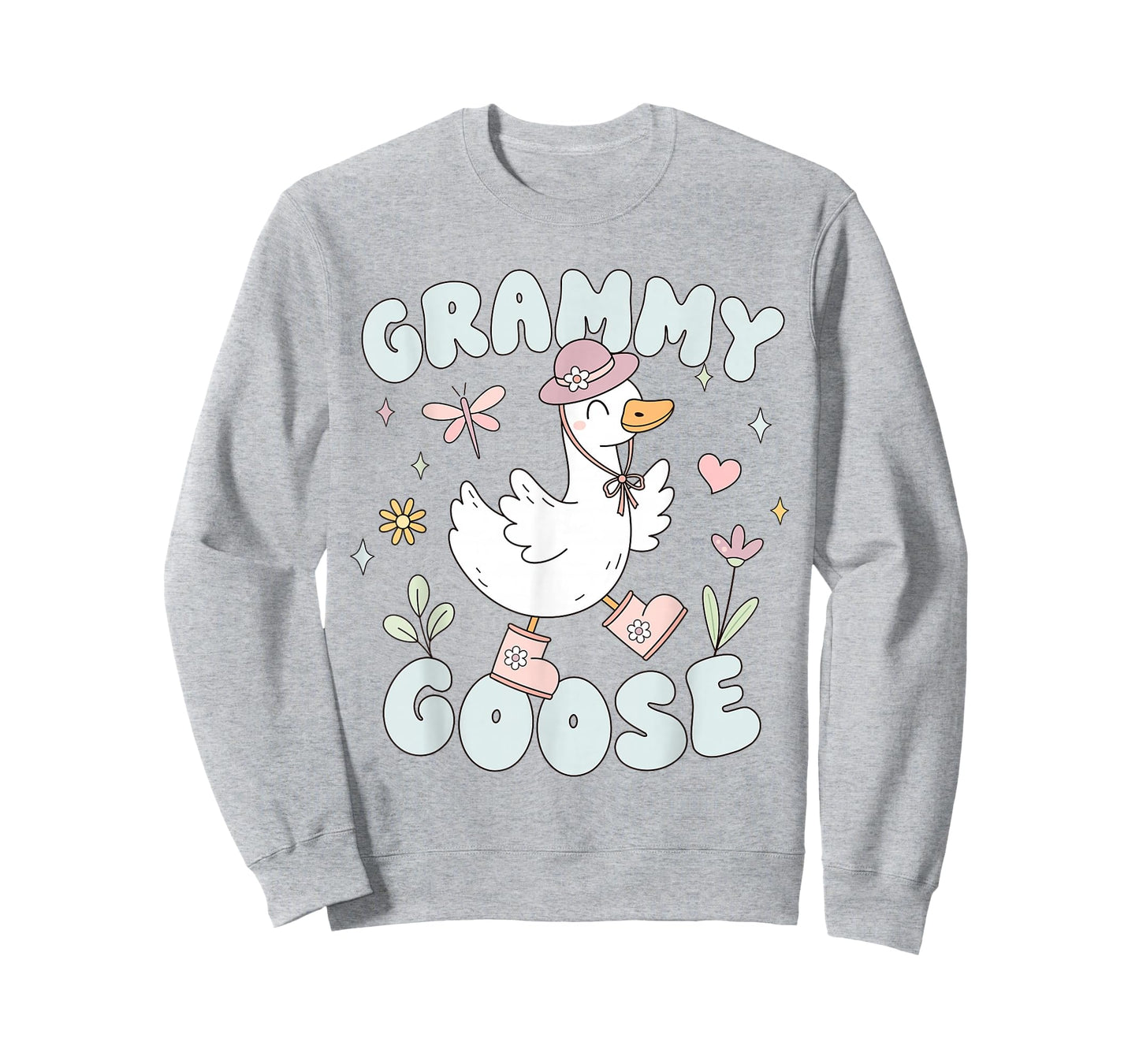 Retro Grammy Goose Cute Silly Goose Grandma Boho Floral T-Shirt