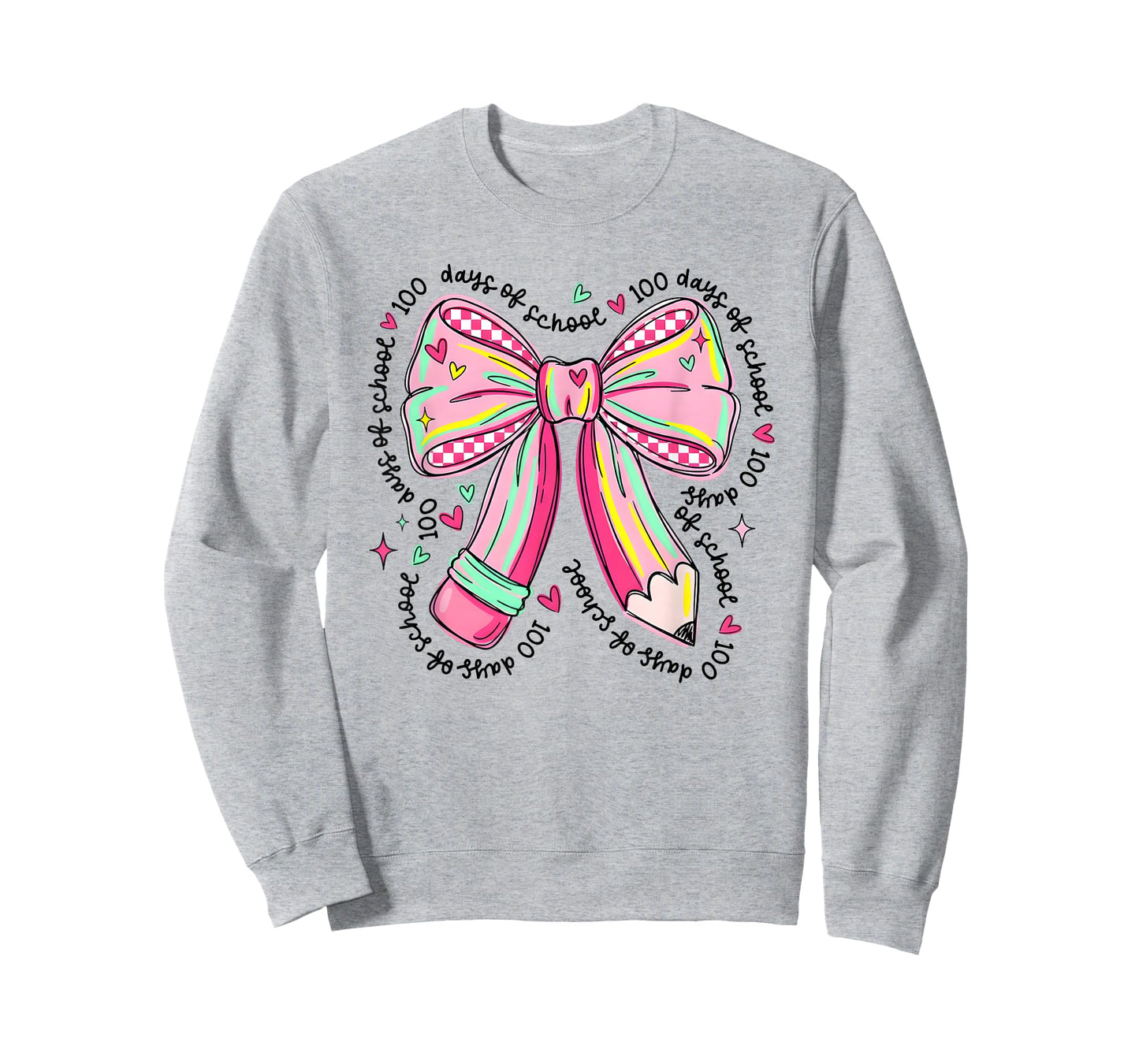 100 Days of School Girls Coquette Bow 100th Day of School T-Shirt
