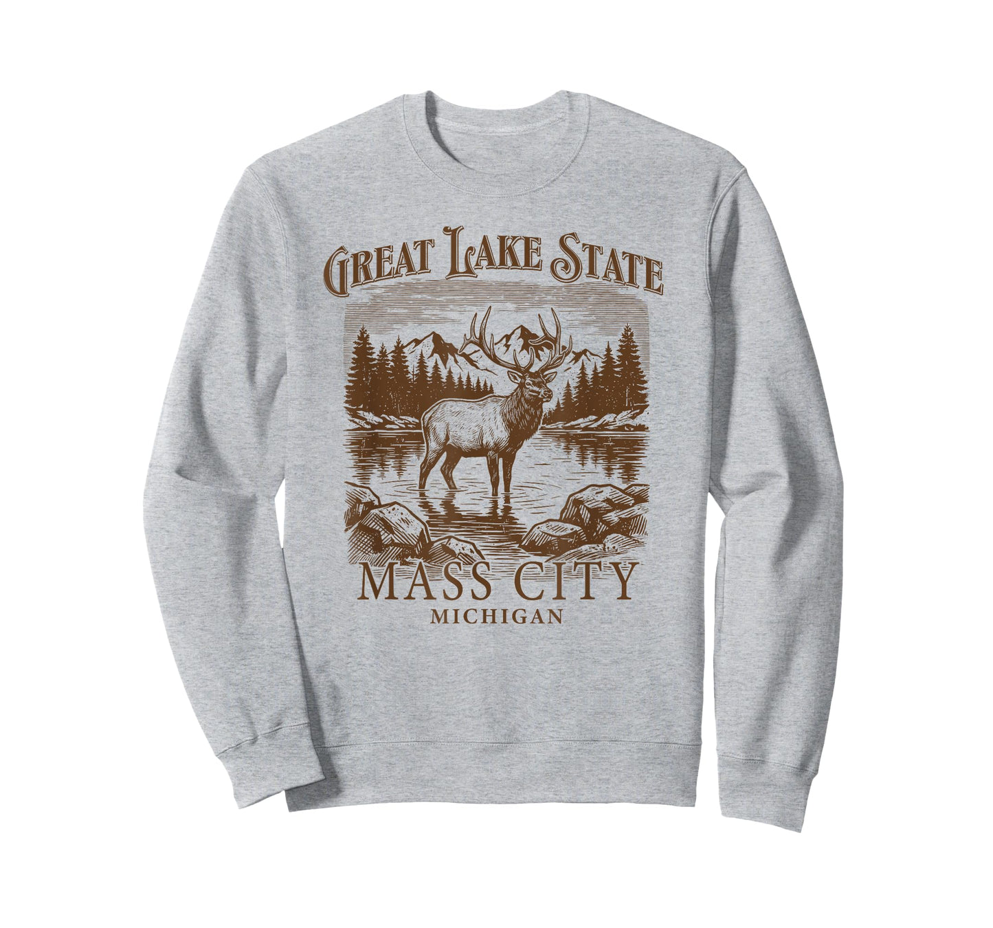 Mass City Michigan Great Lakes State Moose Deer T-Shirt