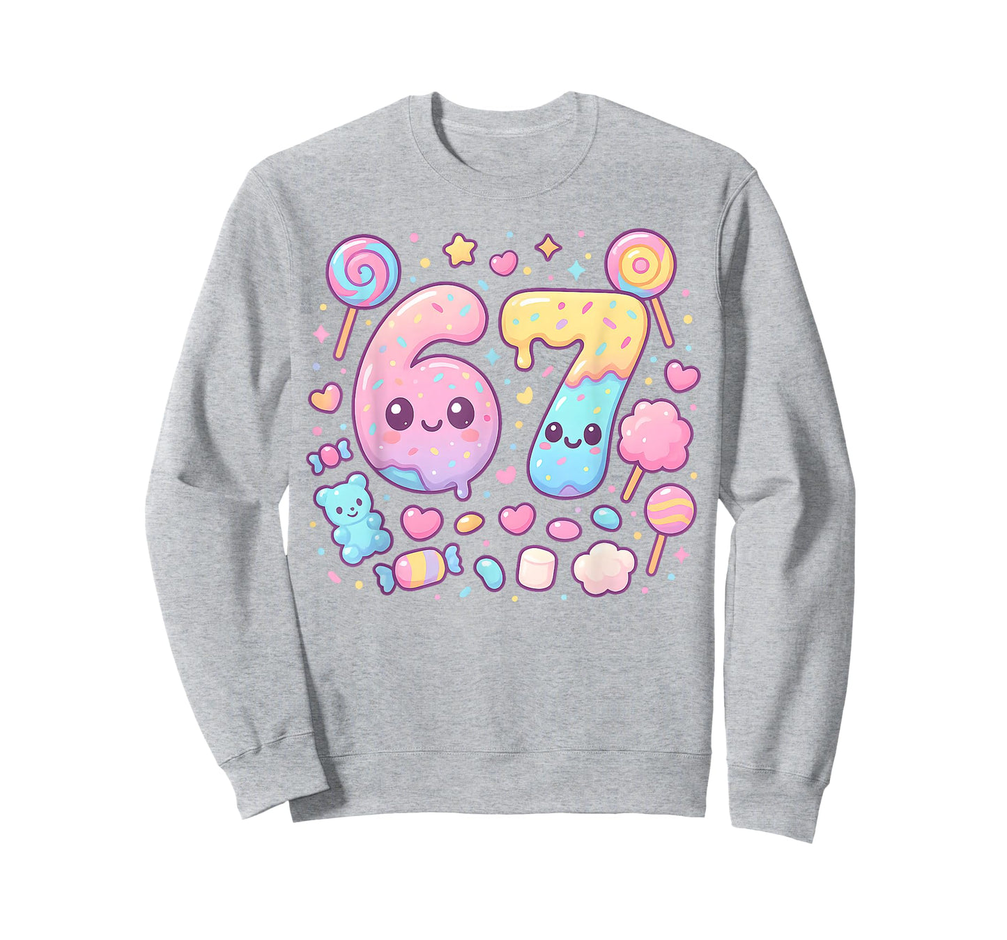 Funny 67 Six Seven Candy 6 7 Meme Gen Alpha Kawaii T-Shirt