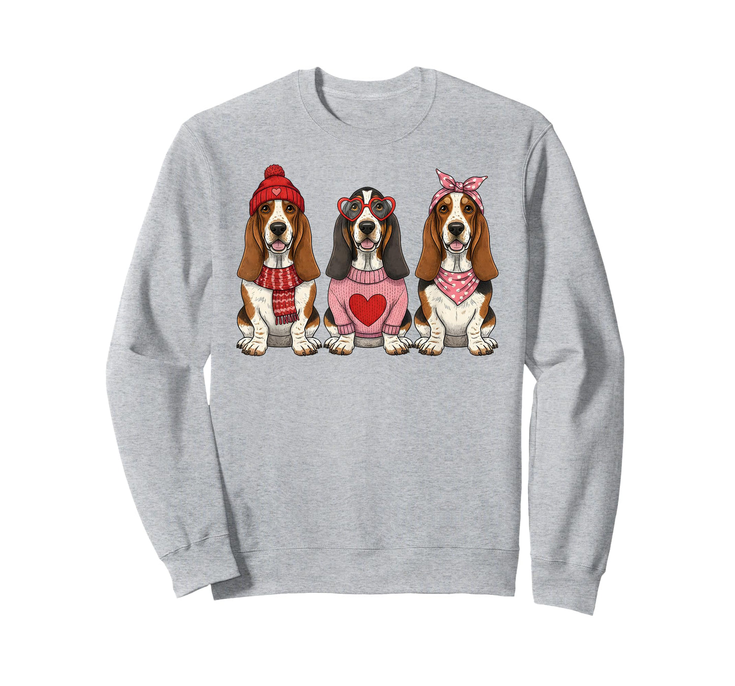 Cute Basset Hound Valentine Dog T-Shirt