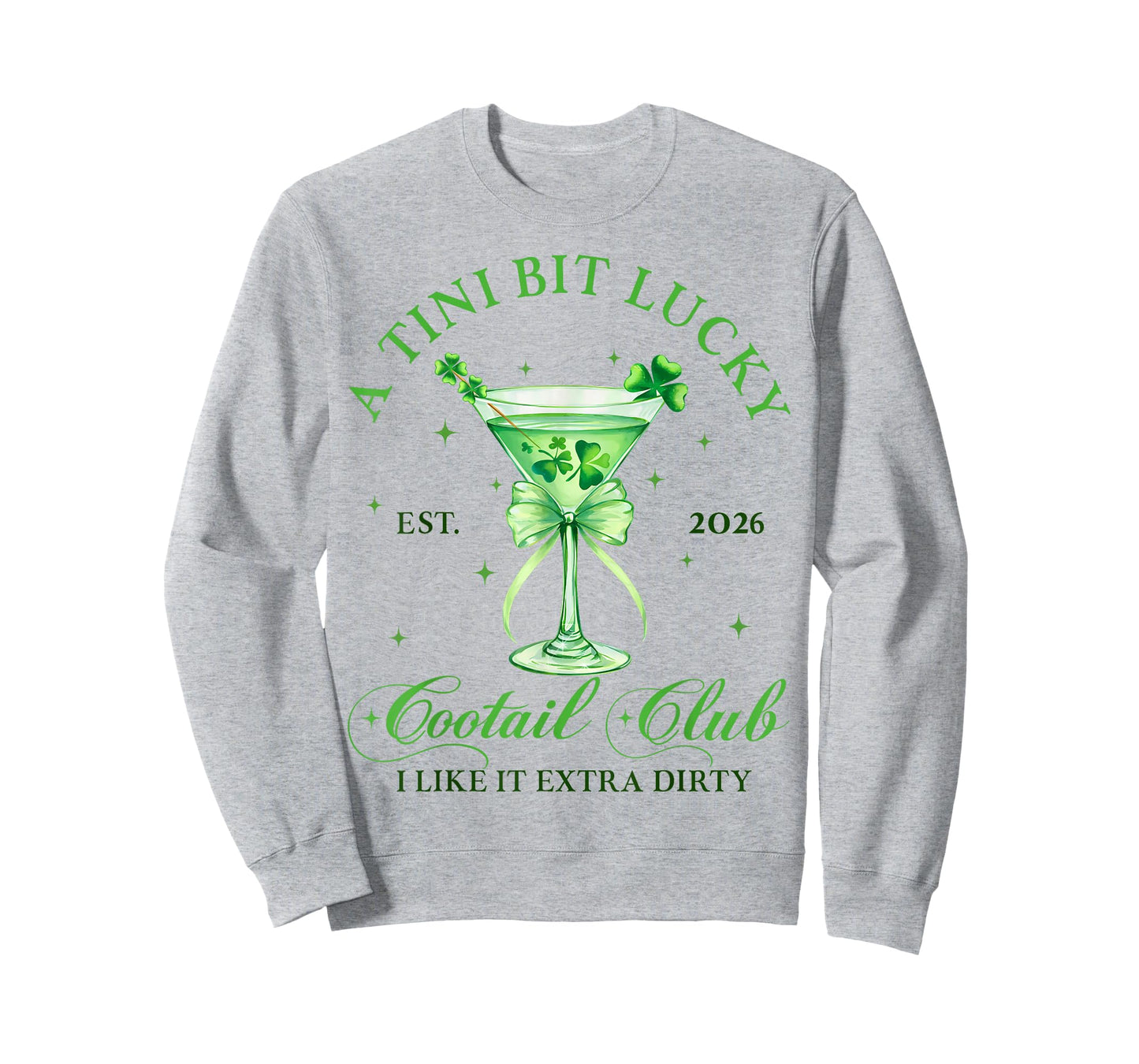 A Tini Bit Lucky Cocktail Club St. Patrick's Martini T-Shirt