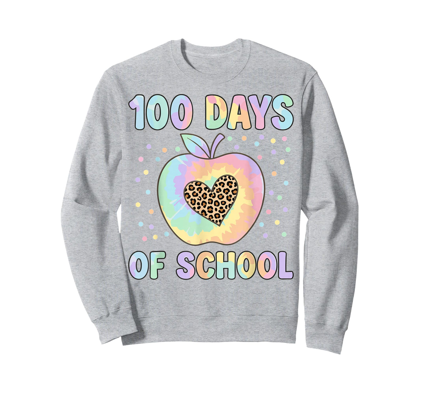 100 Days of School Leopard Tie Dye appele Kid T-Shirt