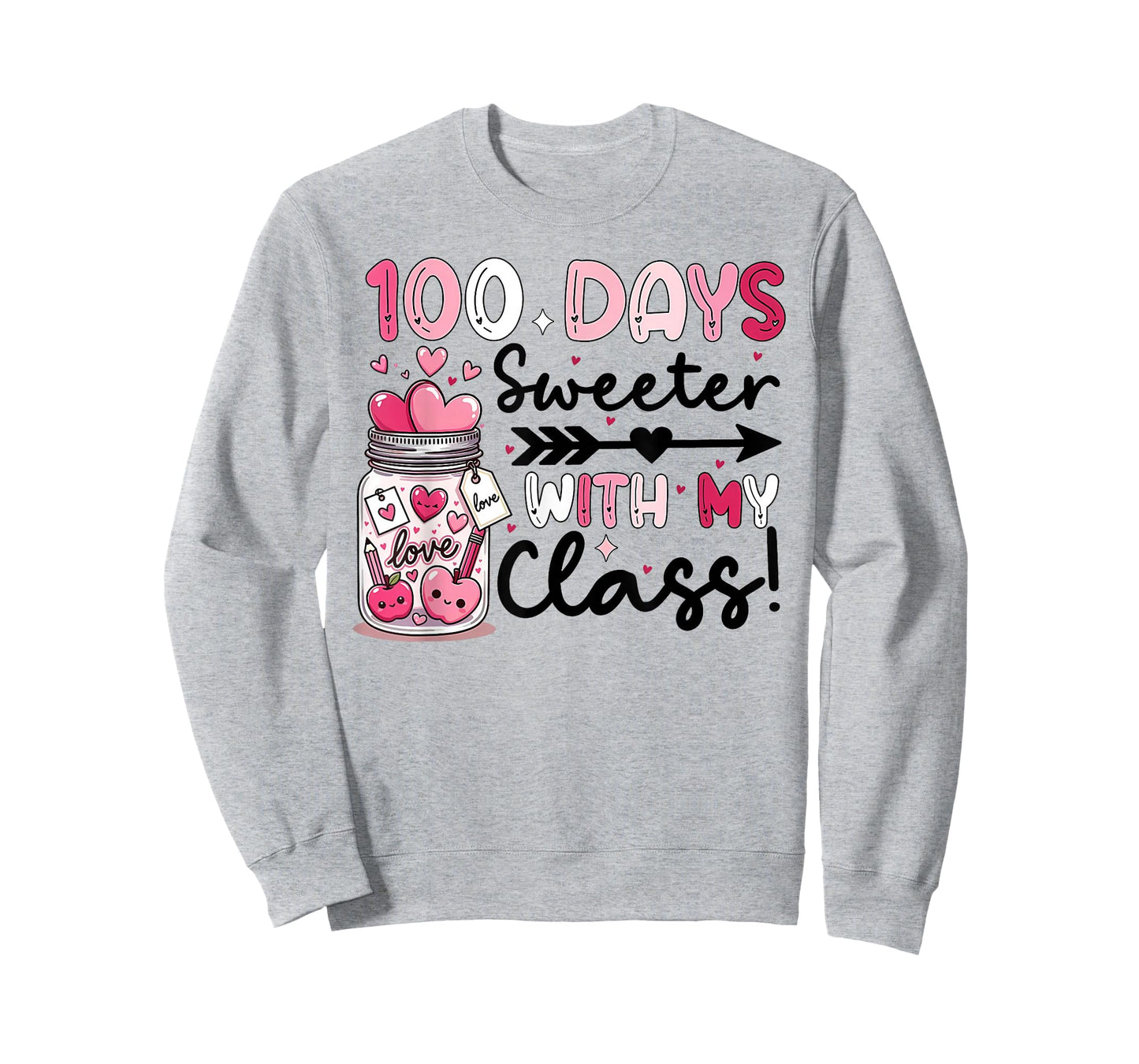 100 Days Sweeter for Teachers Students Girls Women 100th Day T-Shirt