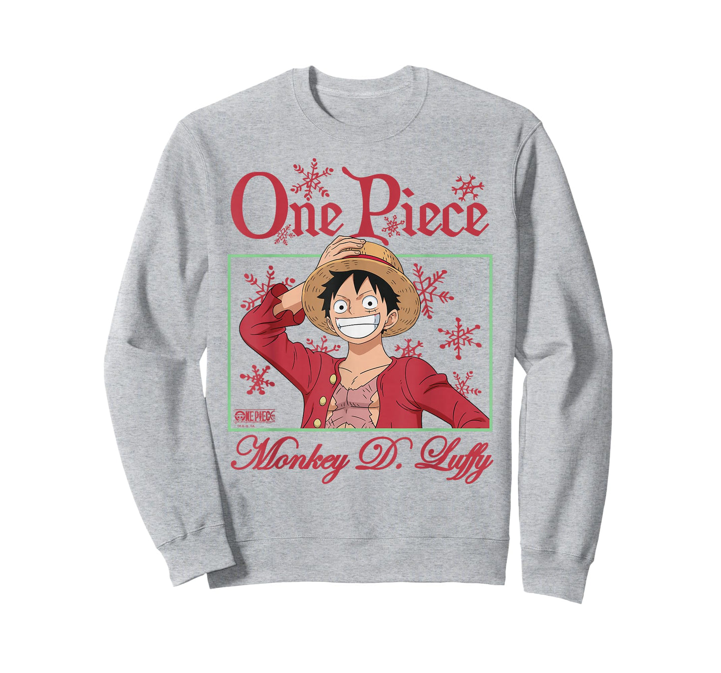 One Piece Anime Happy Holidays Luffy Christmas Snowflakes T-Shirt