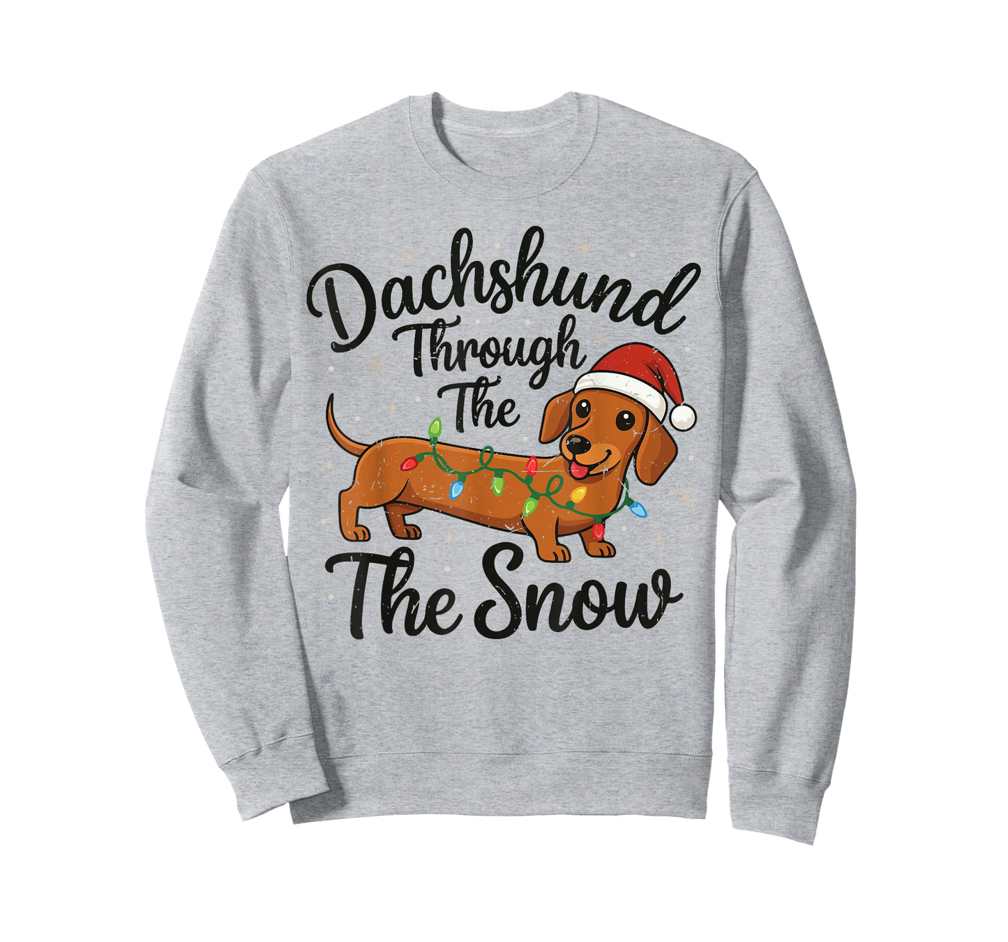 Mini Dachshund Through Snow Christmas Pajamas Pjs Weiner Dog T-Shirt