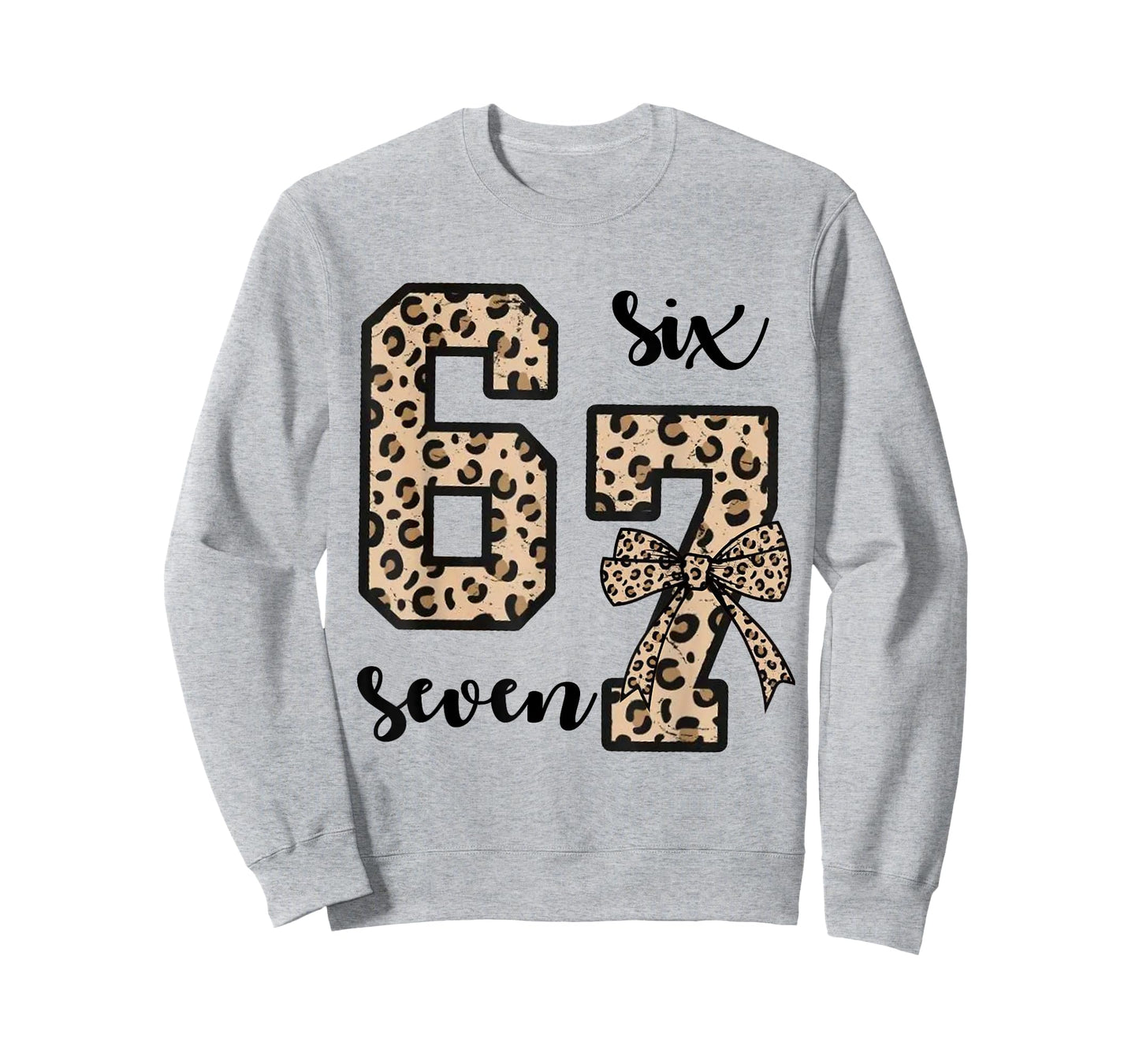 67 Christmas 6 7 Six Seven Meme 67 Leopard Cheetah Women T-Shirt