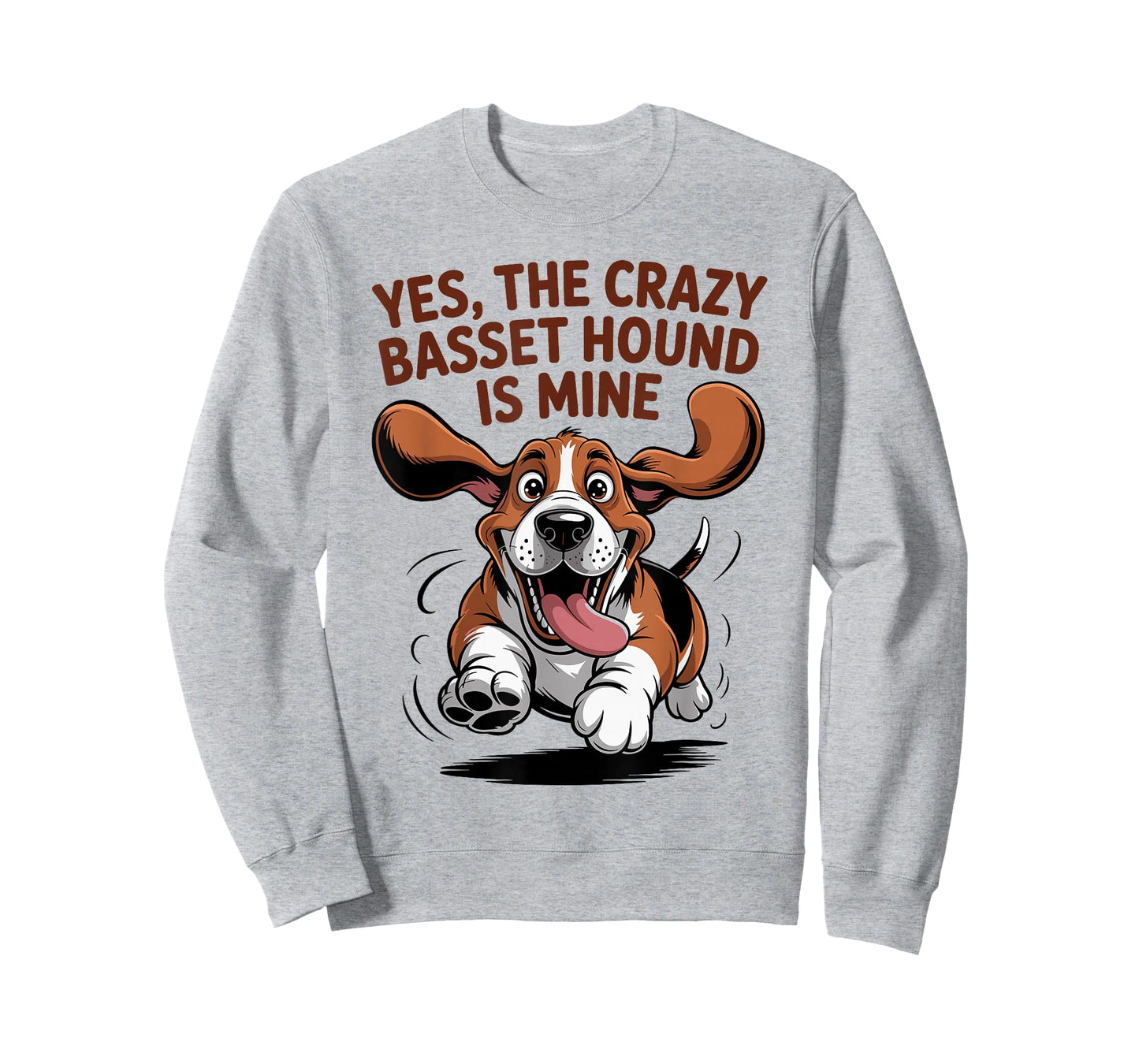 Crazy Cartoon Pet Dog Breed Mom Dad Pup Funny Basset Hound T-Shirt