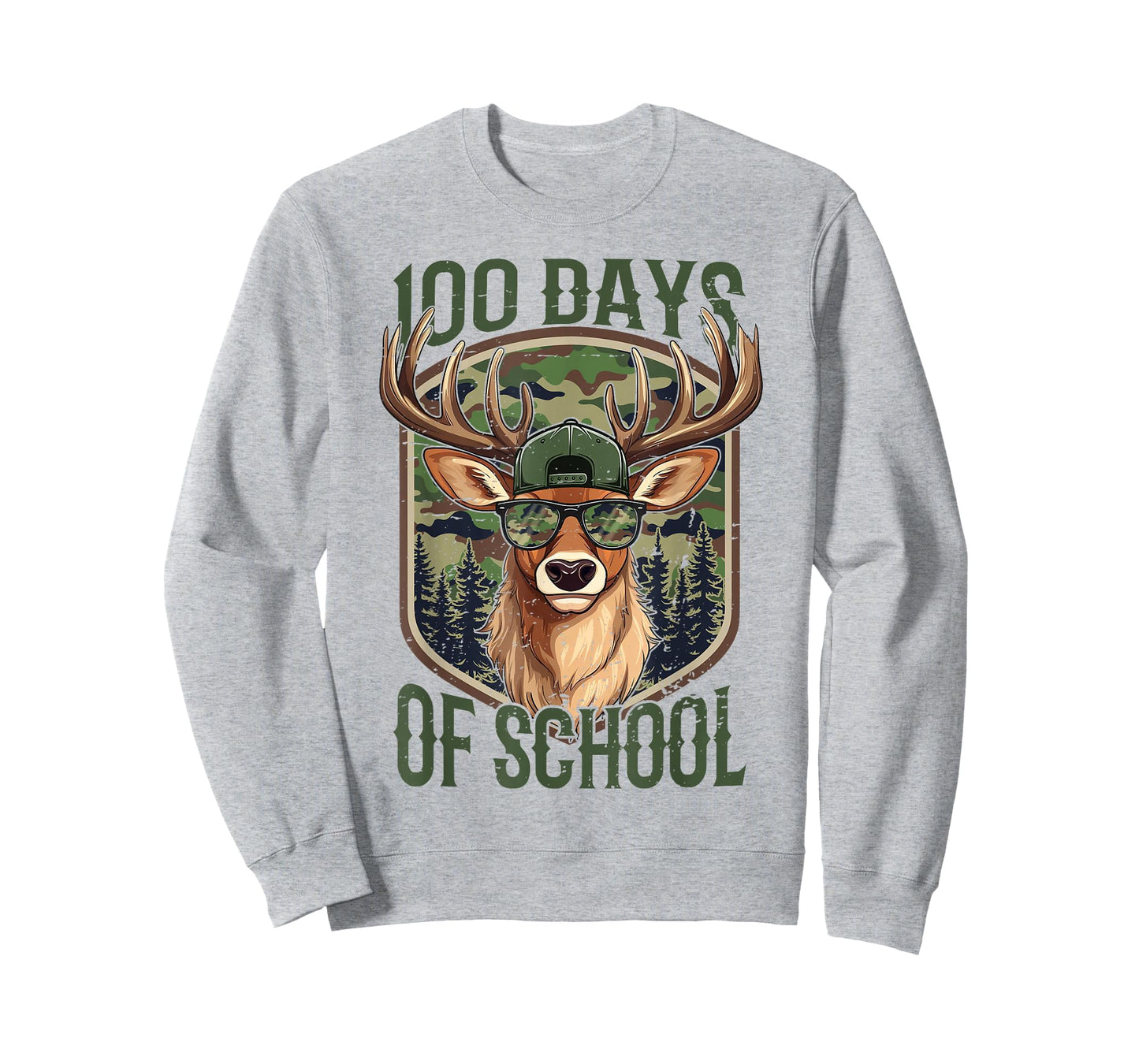 Deer 100 Days of School Shirt Student Boys Teacher 100th Day T-Shirt