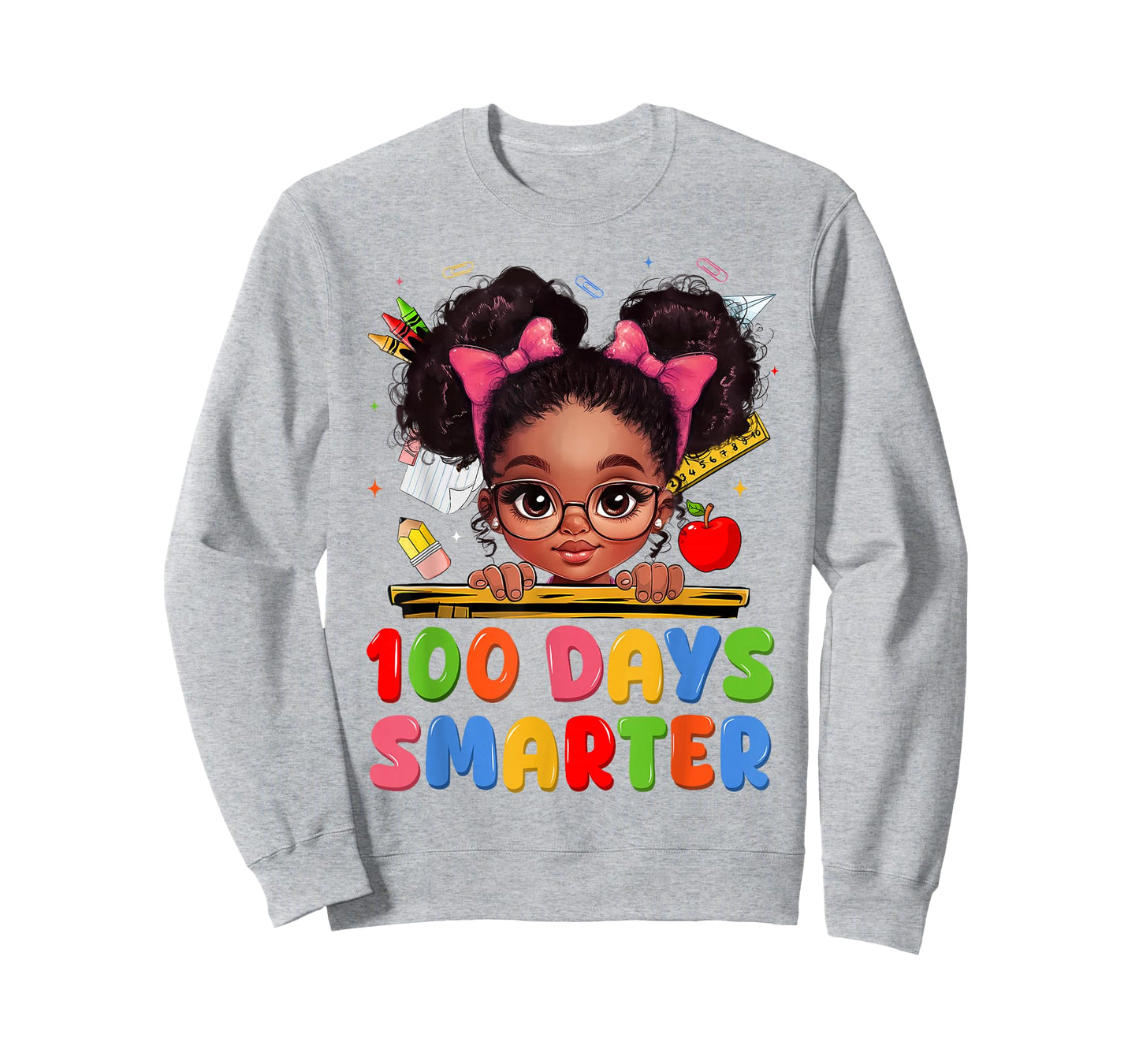 100 Days of School Shirt Black Girl Kids 100th Day of School T-Shirt