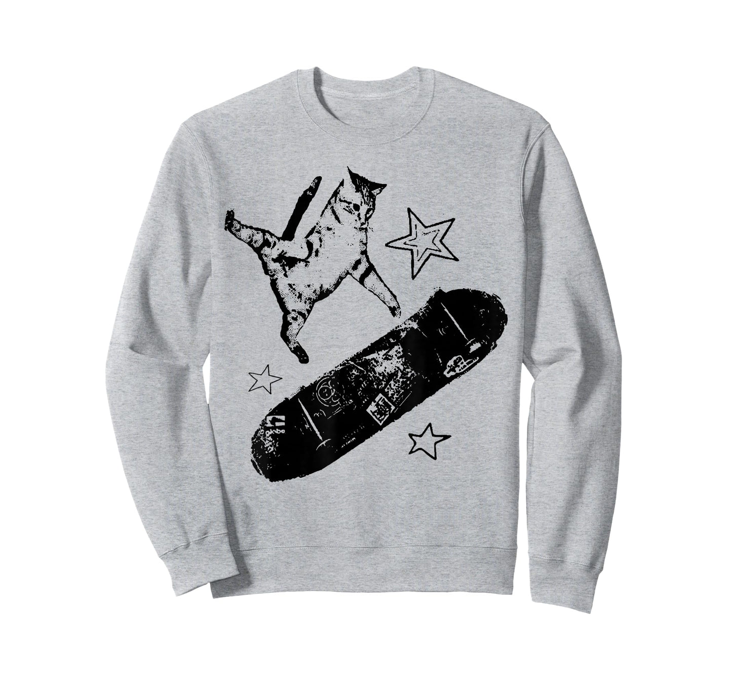 Vintage Skateboard Cat Y2K Funny Silly Kitten Men Women T-Shirt