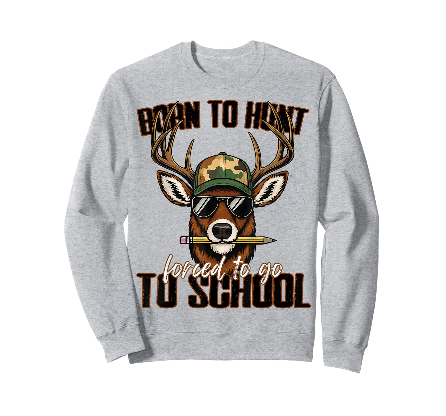 Forced to Go School Funny Camo Deer T-Shirt