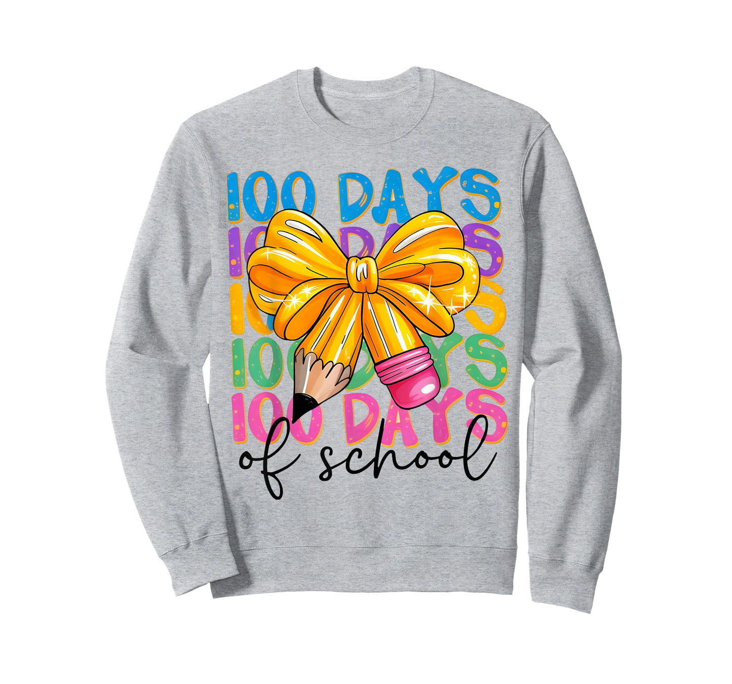 100 Days of School Celebration Pencil Bow Teacher Student Gi T-Shirt