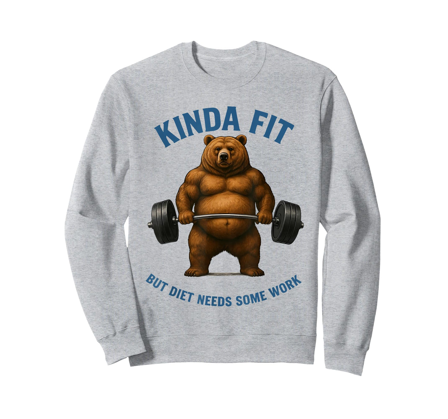 Kinda Fit But Diet Needs Some Work Bear Weightlifting Gym T-Shirt