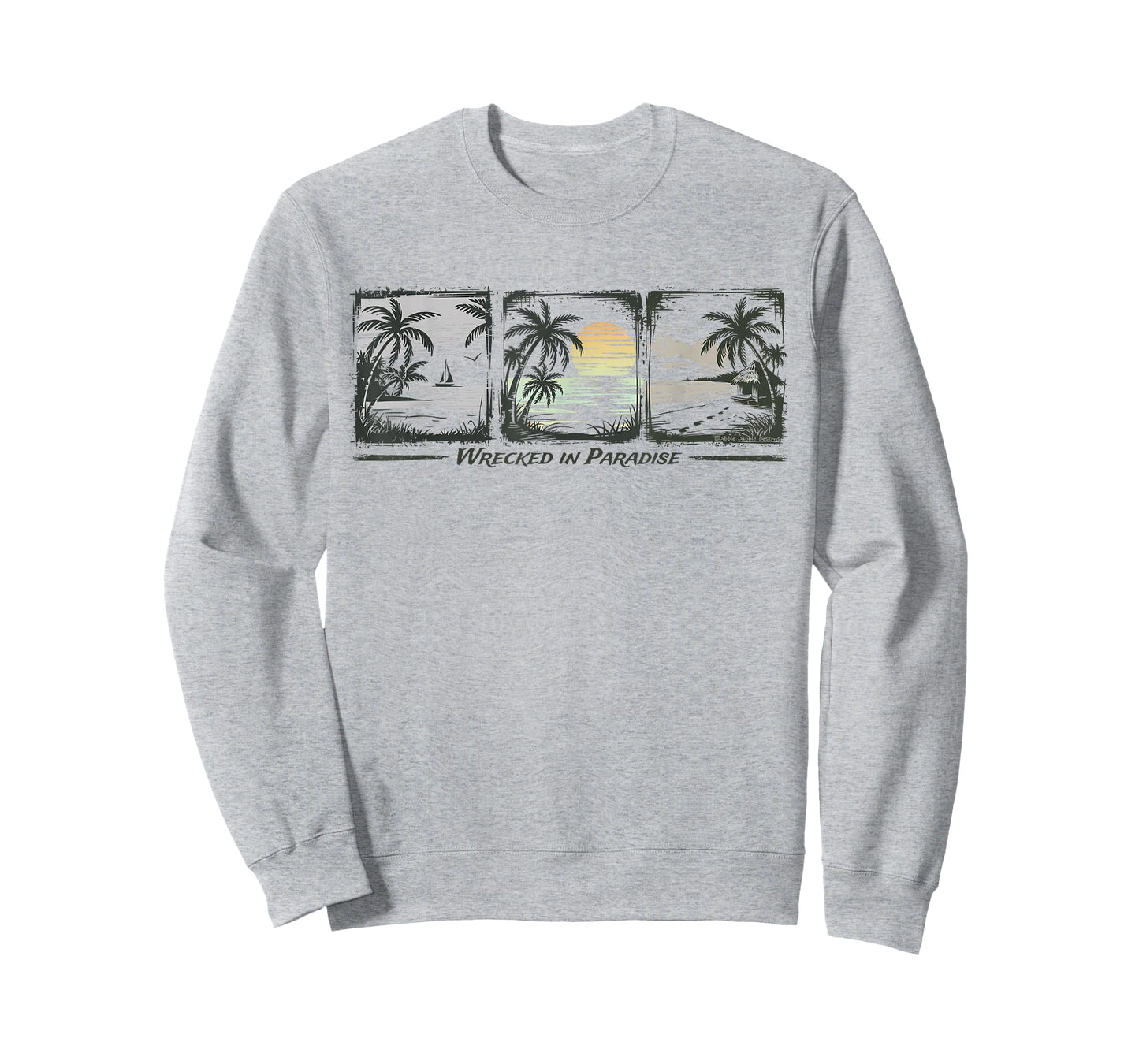 Wrecked in Paradise Islands Sailing Palm Trees T-Shirt