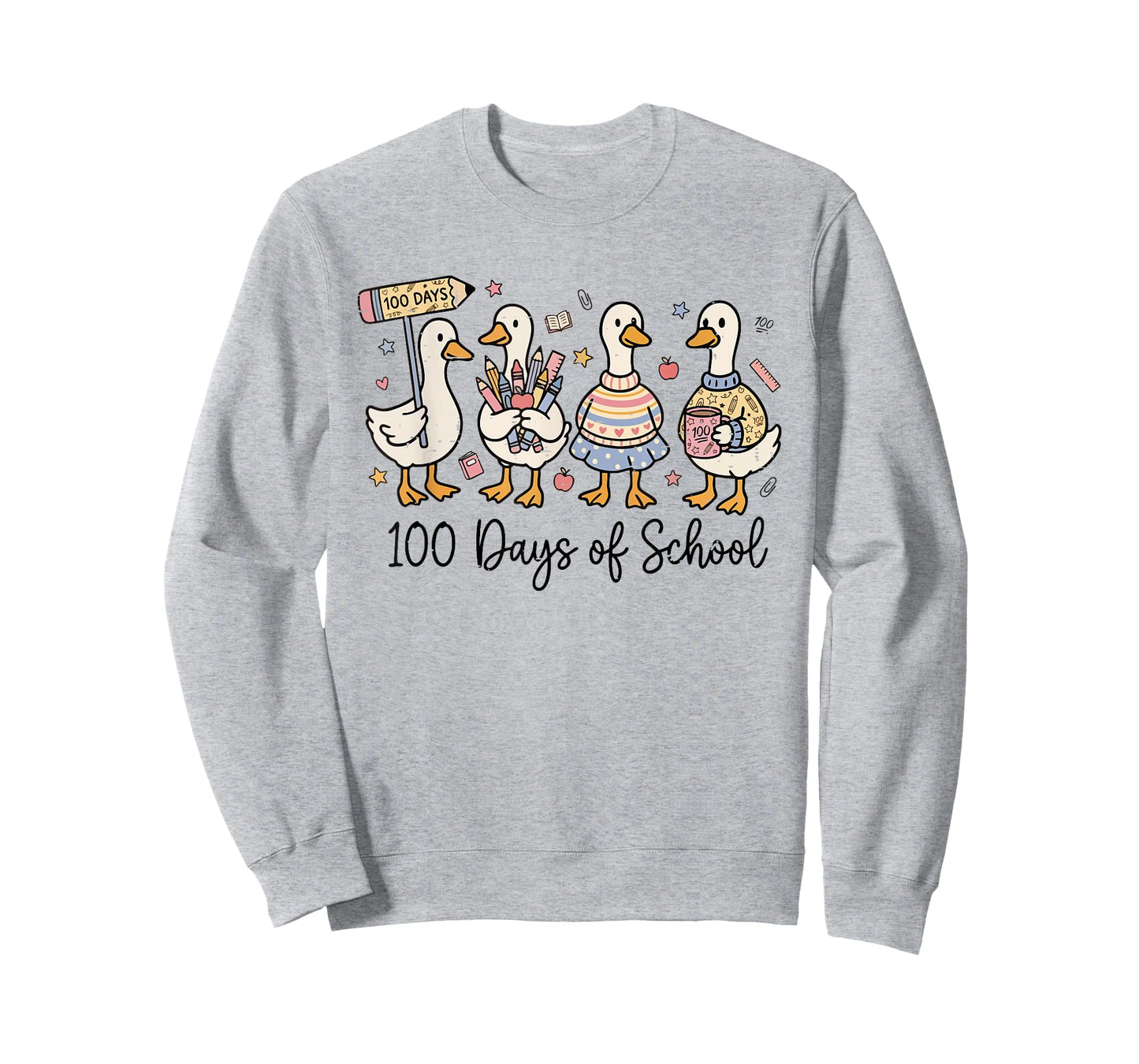100 Days of School Duck Silly Goose Teacher 100 Days Smarter T-Shirt