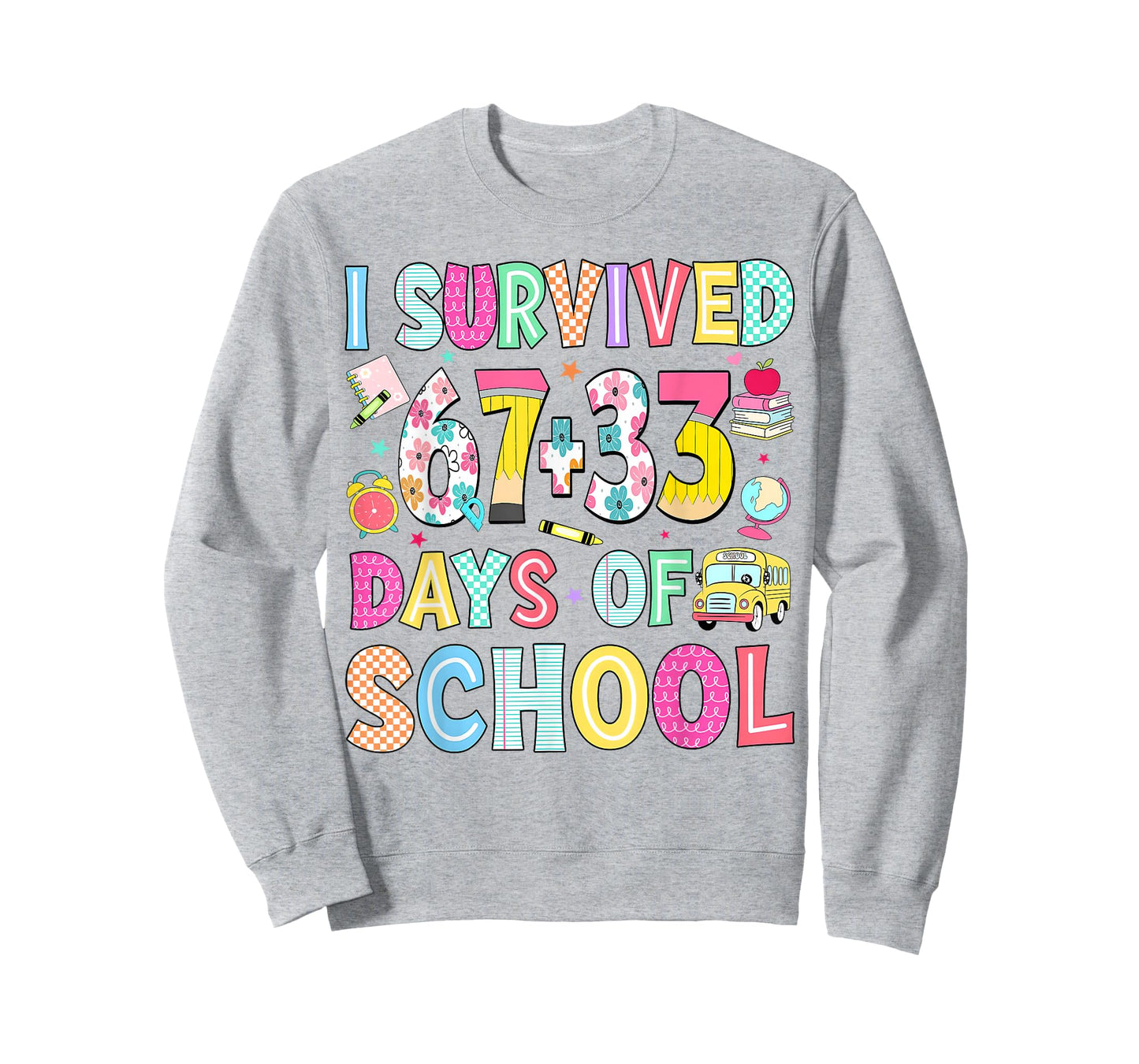I Survived 67+33 Days of School Teacher 100 Days Kids T-Shirt