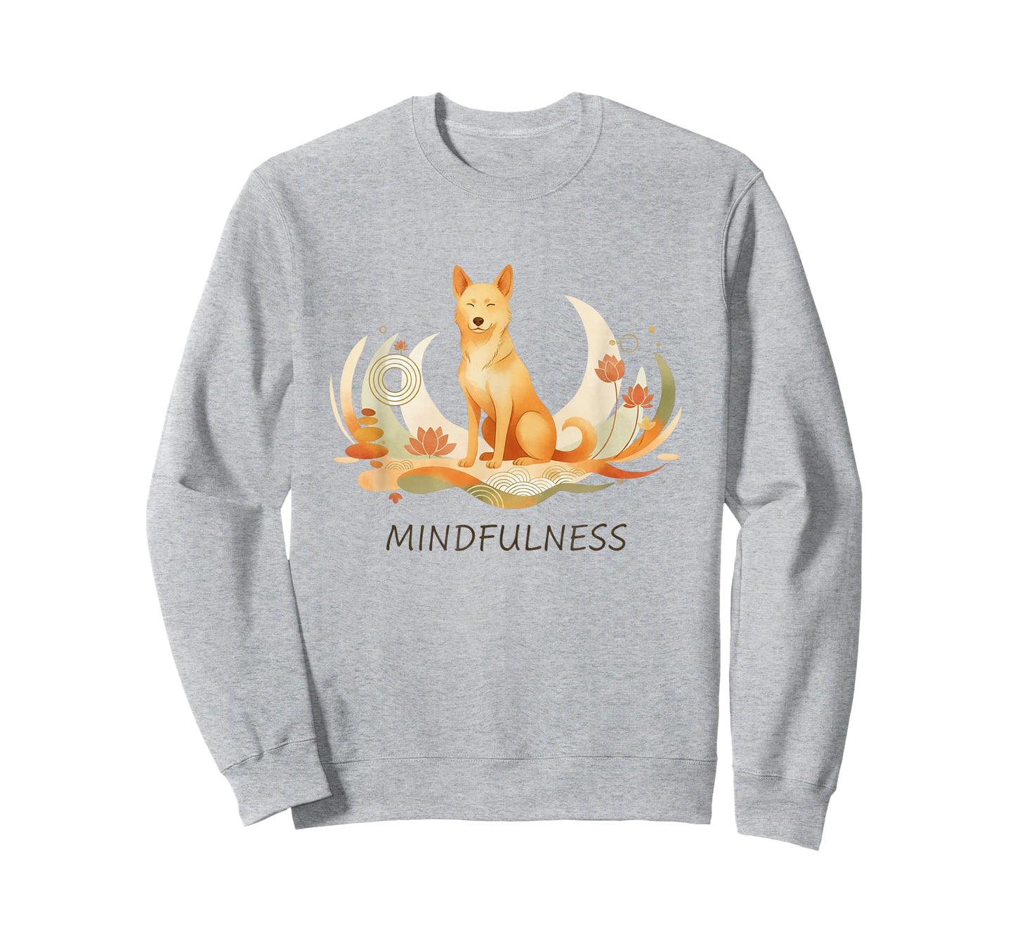 Peace Walking Monk Dog Minimalist Zen Art T-Shirt