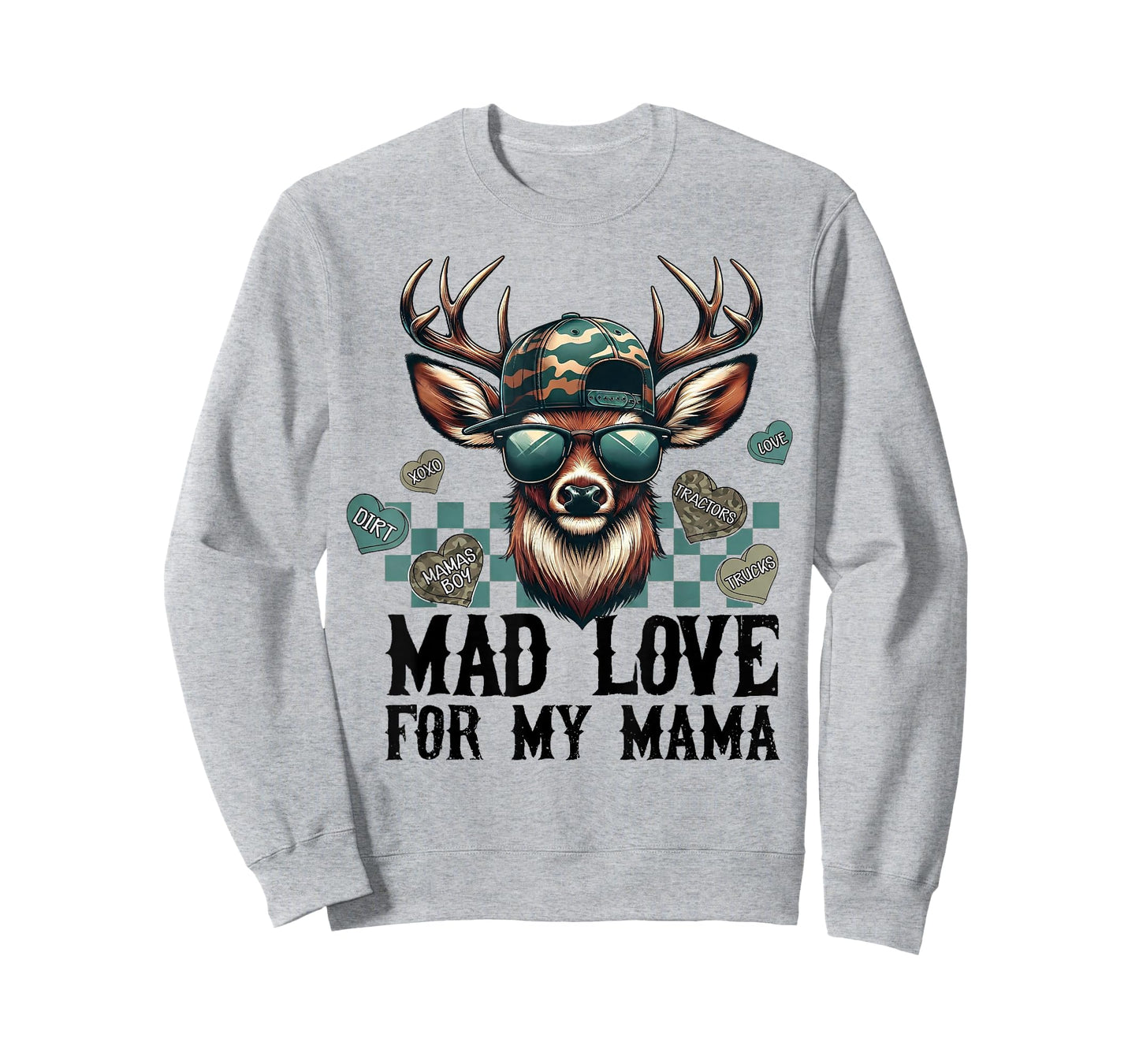 Mad Love for My Mama Deer Head Valentines Day Hunting Season T-Shirt