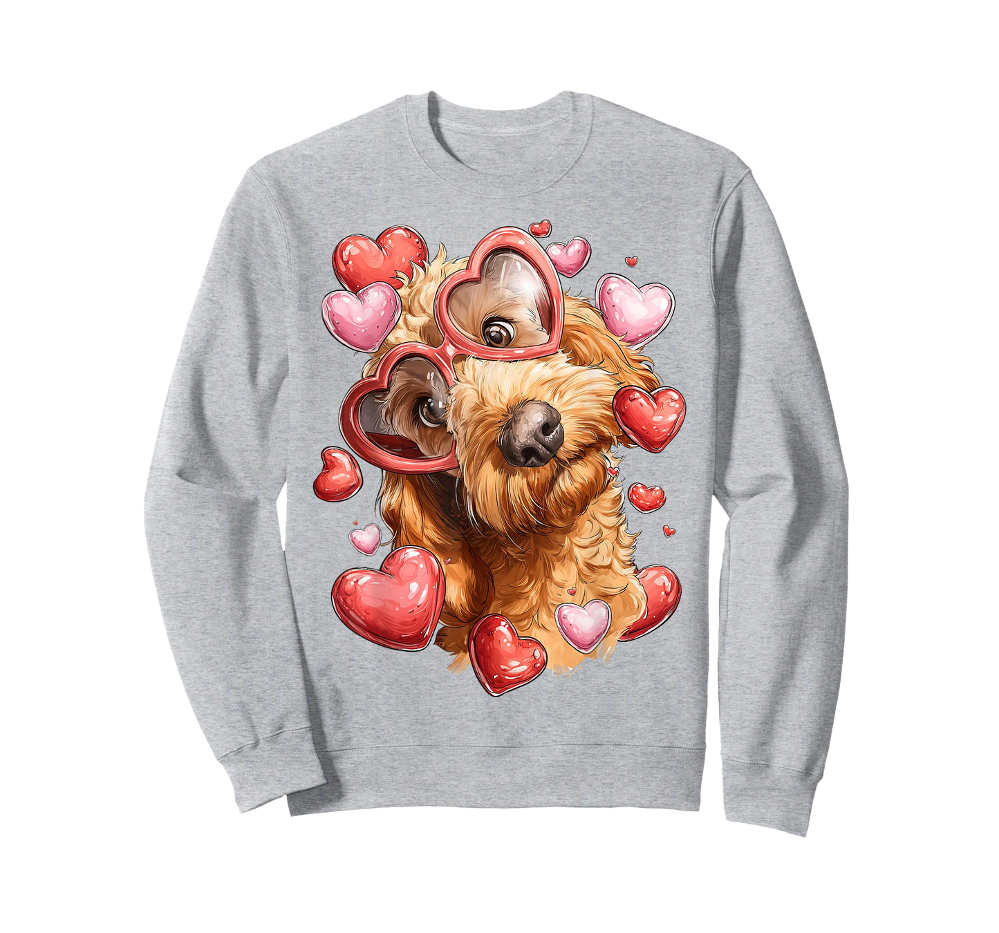 Golden Doodle Dog Goldendoodle Valentine's Day Heart T-Shirt
