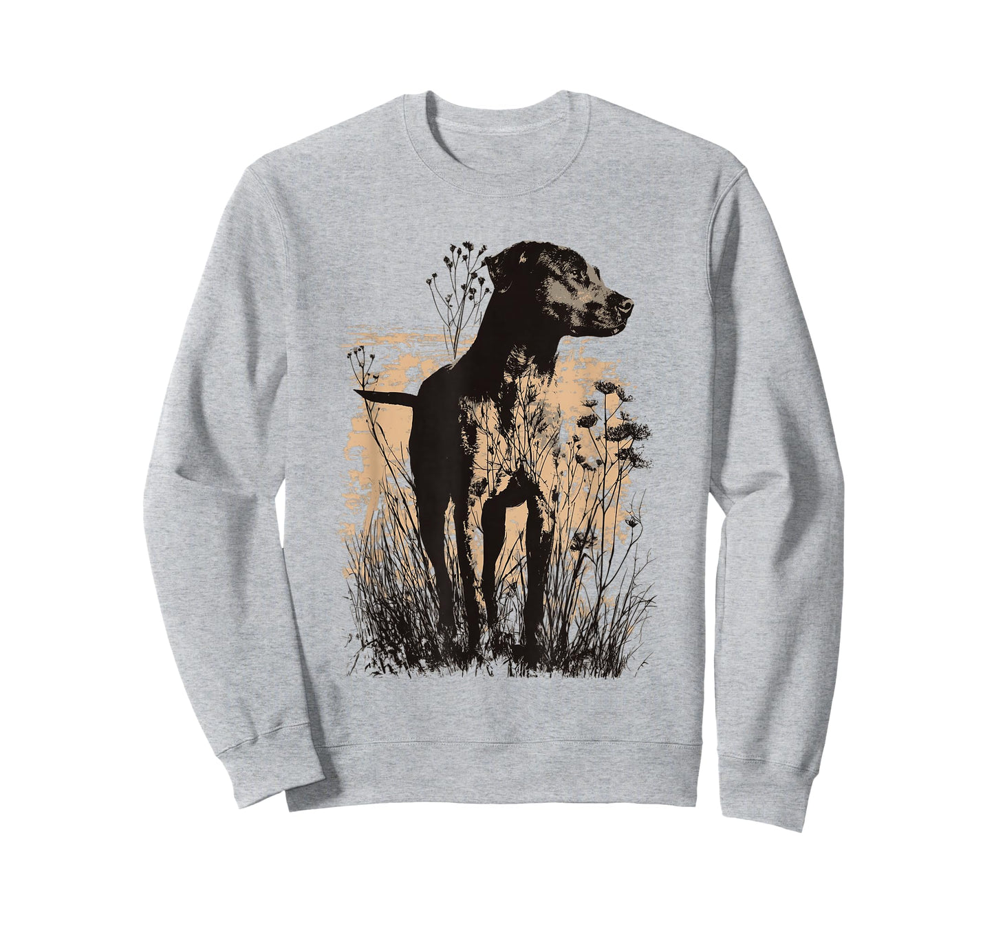 Wild Grass Lab Pit Mix Dog Countryside Art Design T-Shirt