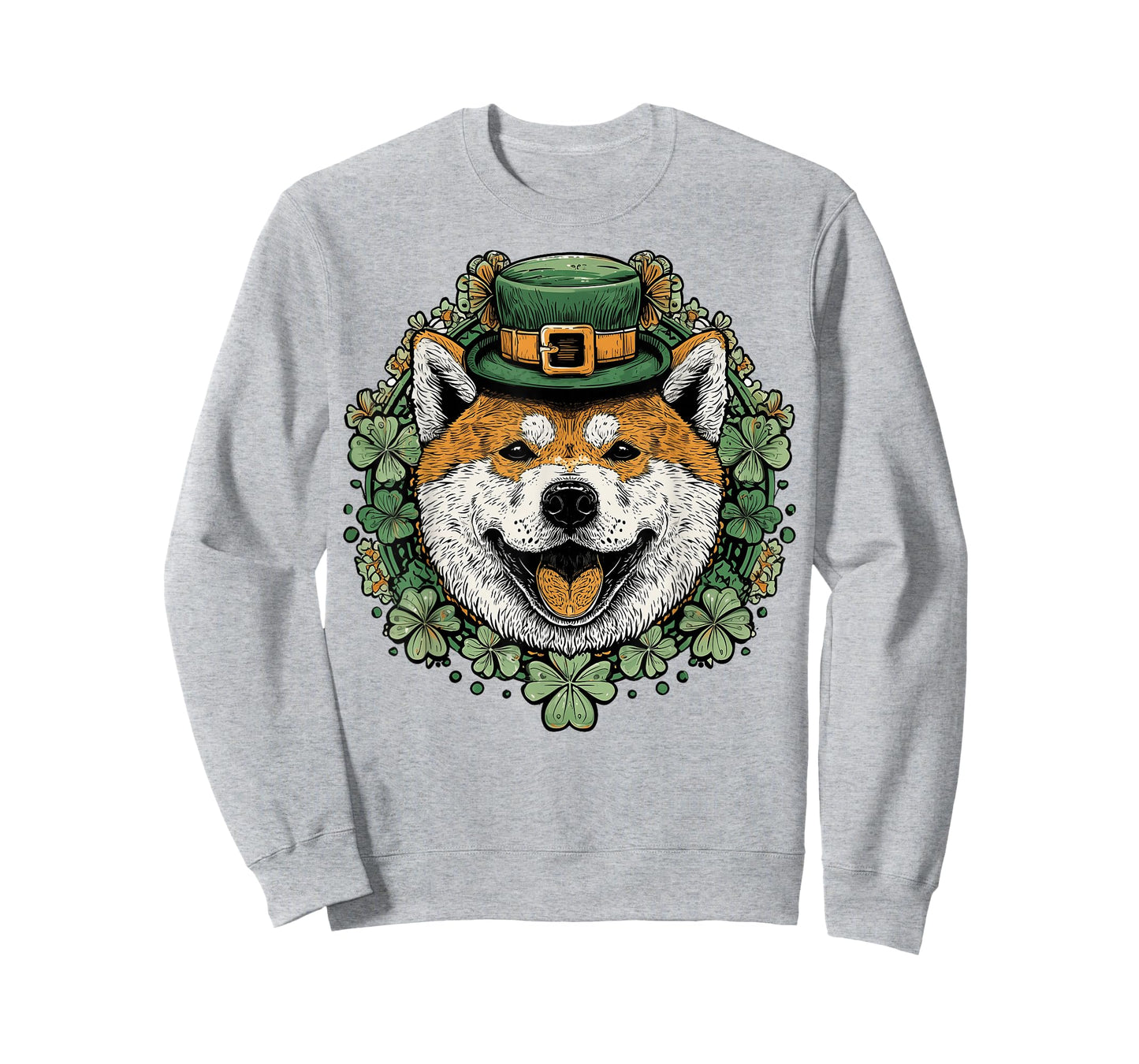 Akita Dog St. Patricks Day Pattys Day Irish Leprechaun Luck T-Shirt