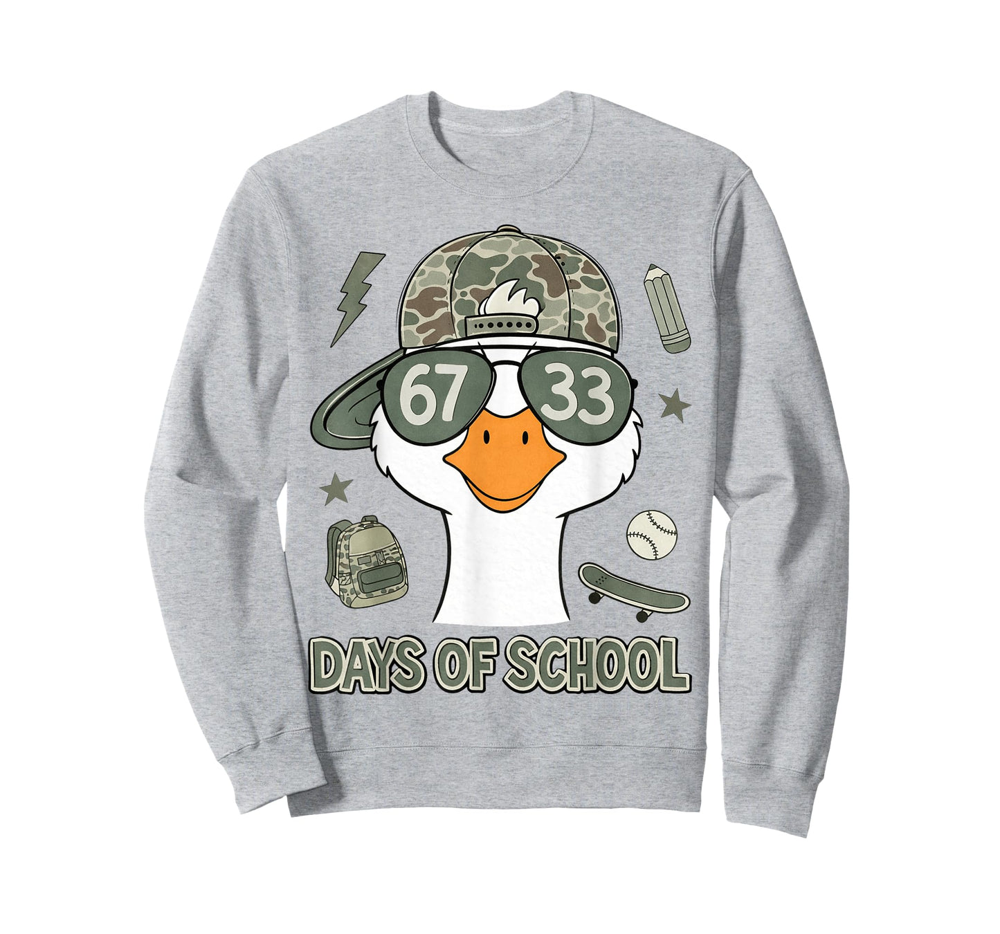 Goose 67+33 Days of School 100 Days Goose Camo Boys T-Shirt