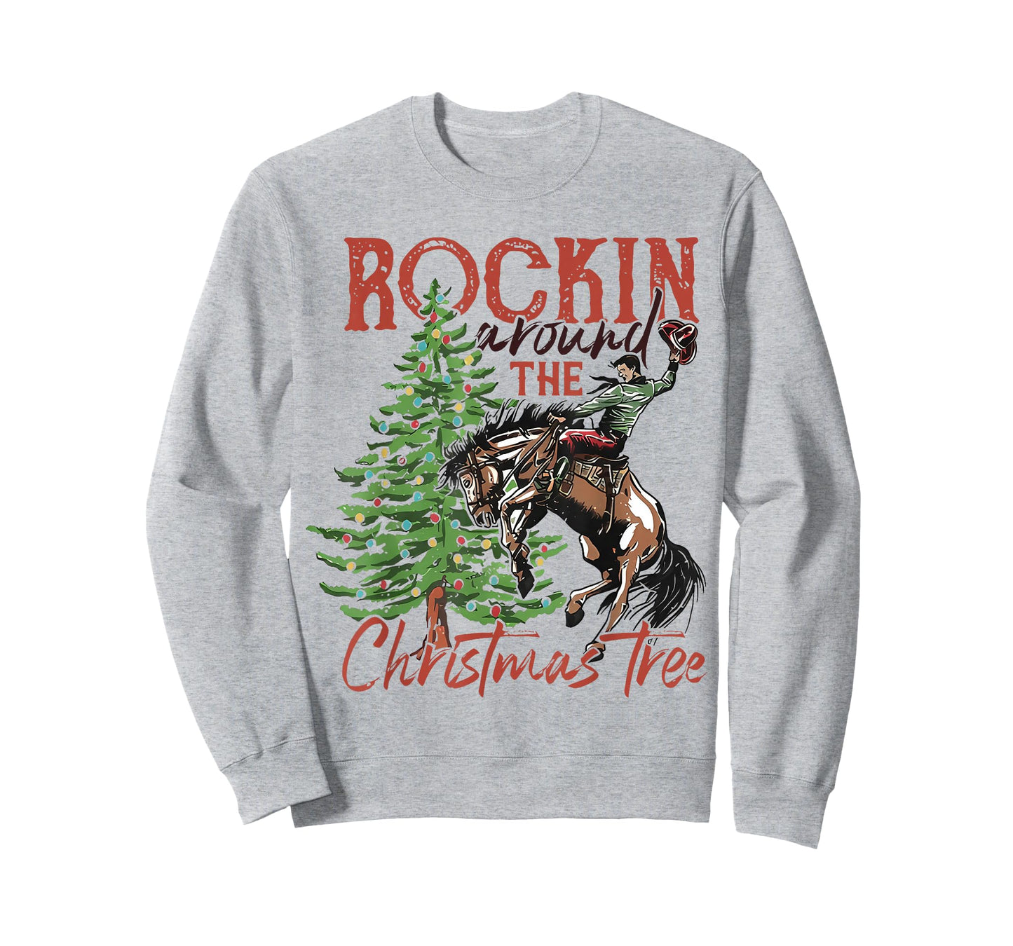 Rocking Around The Christmas Tree Santa Rock and Roll Guitar T-Shirt
