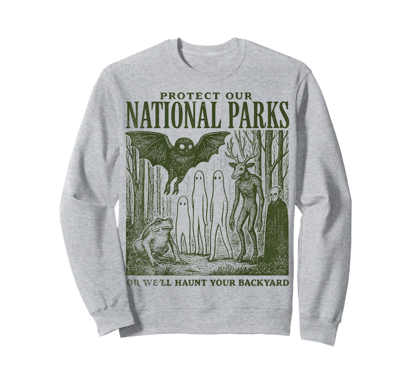 Protect Our National Parks Mothman Cryptid Weirdcore Horror T-Shirt