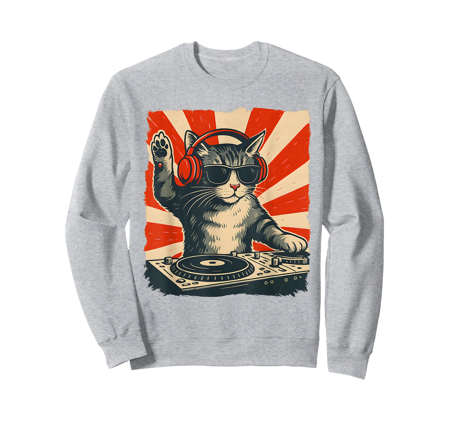 DJ Cat Funny Vintage Style Music Cat T-Shirt
