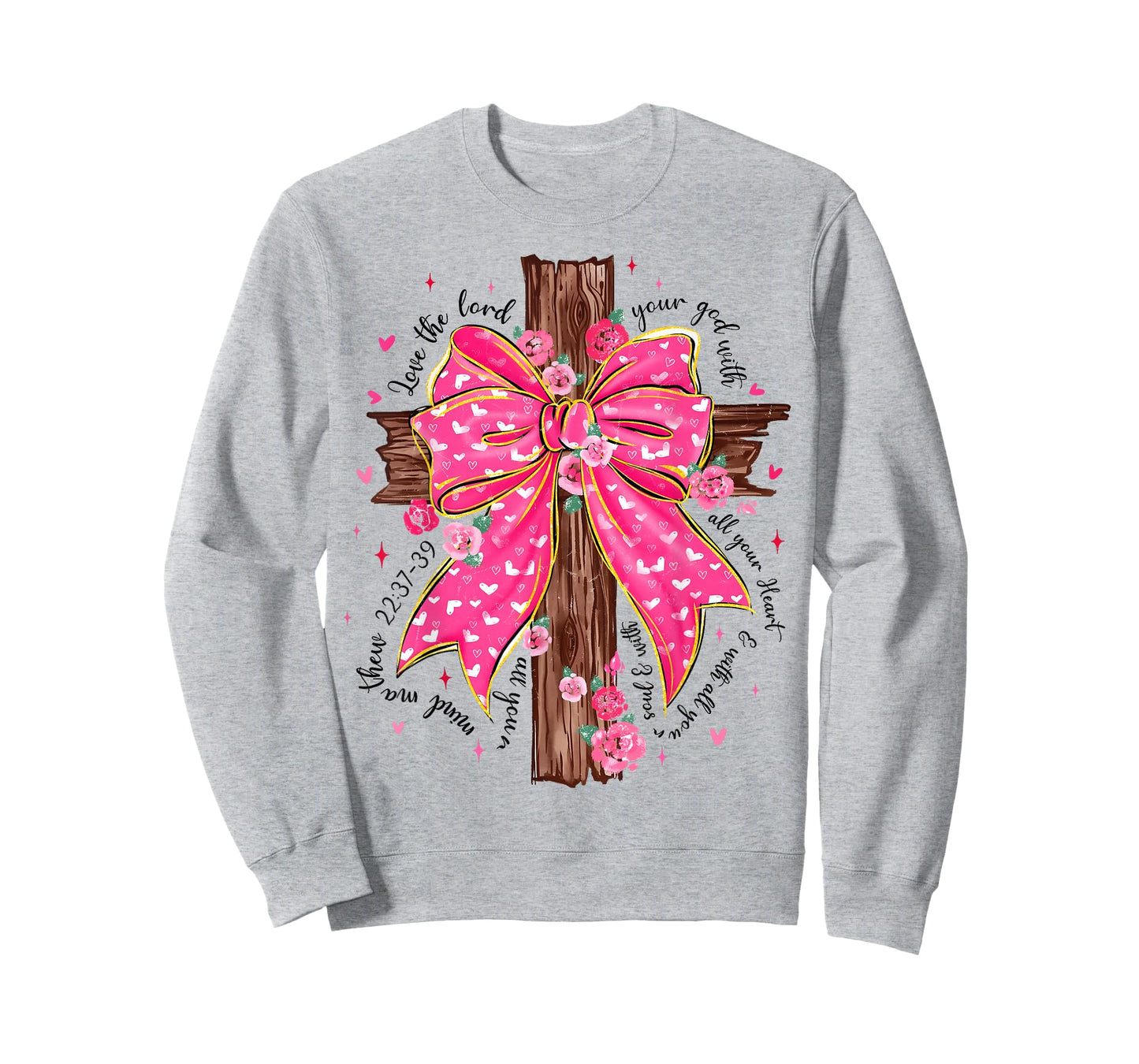 Valentine Cute Jesus Coquette Bow Bible Verse Christian T-Shirt