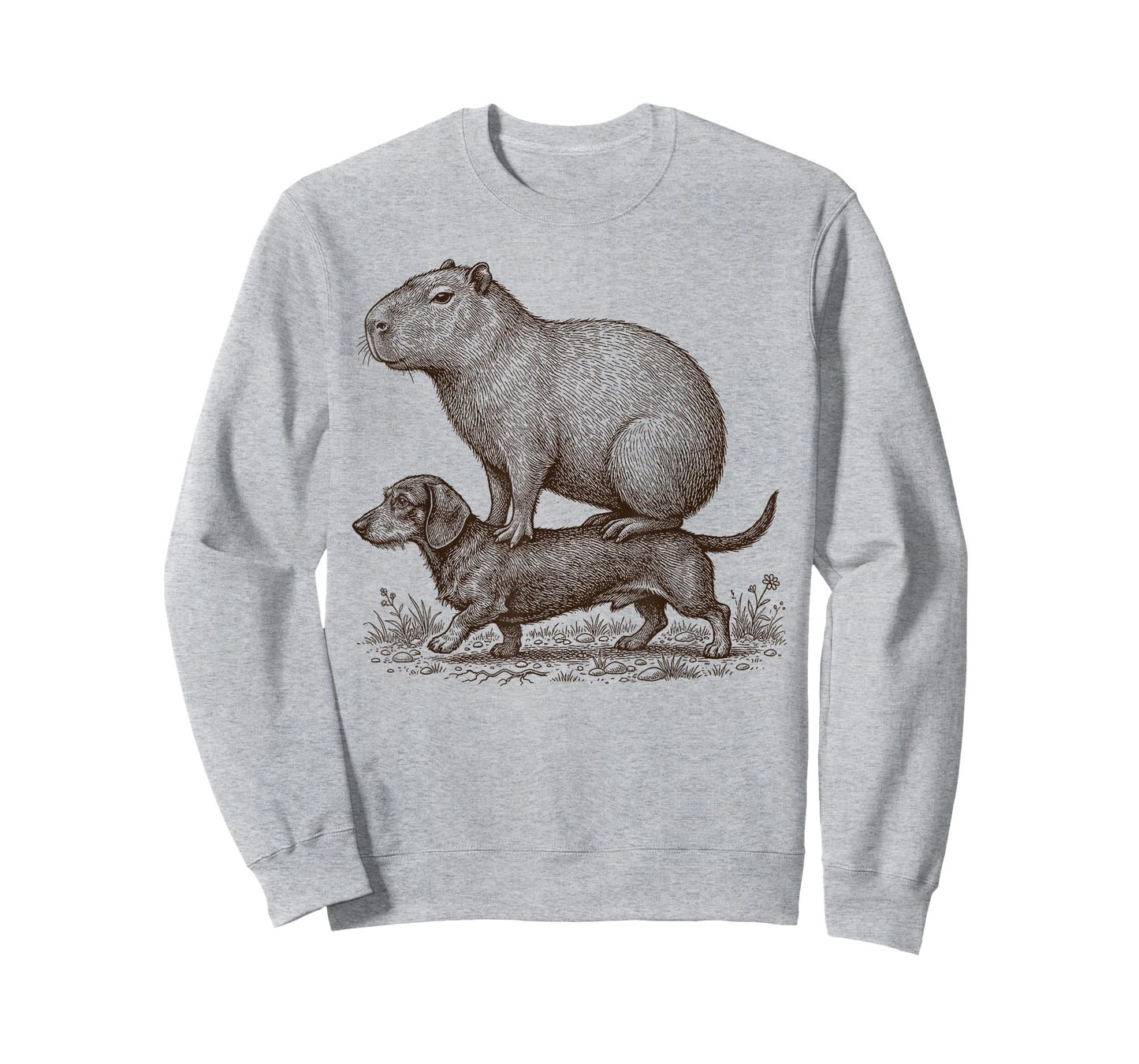 Funny Vintage Capybara Riding Wiener Dachshund Dog Lover T-Shirt