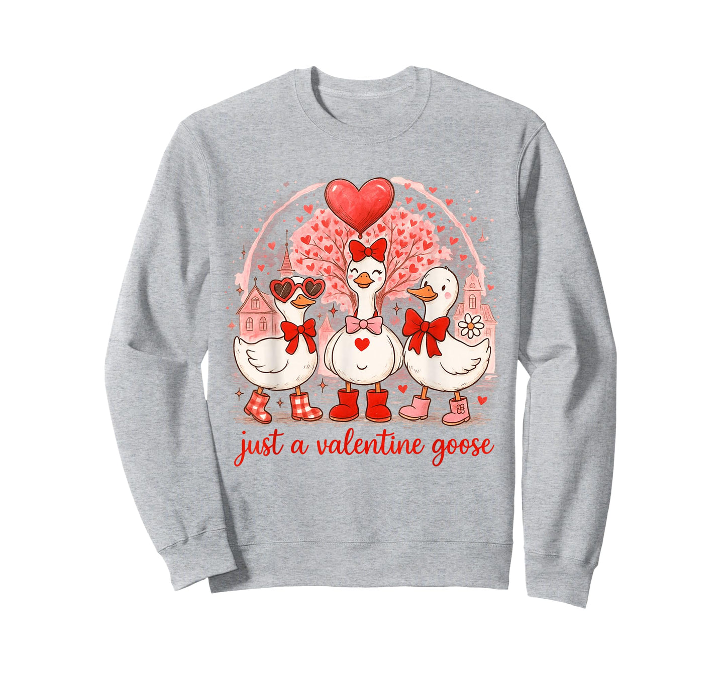 Just A Valentines Goose Romantic Silly Goose Coquette T-Shirt