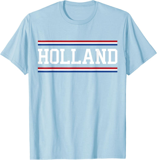 Holland T Shirt Women Men Kids Dutch Flag Orange Netherlands T-Shirt - T-Shirt | Light Blue