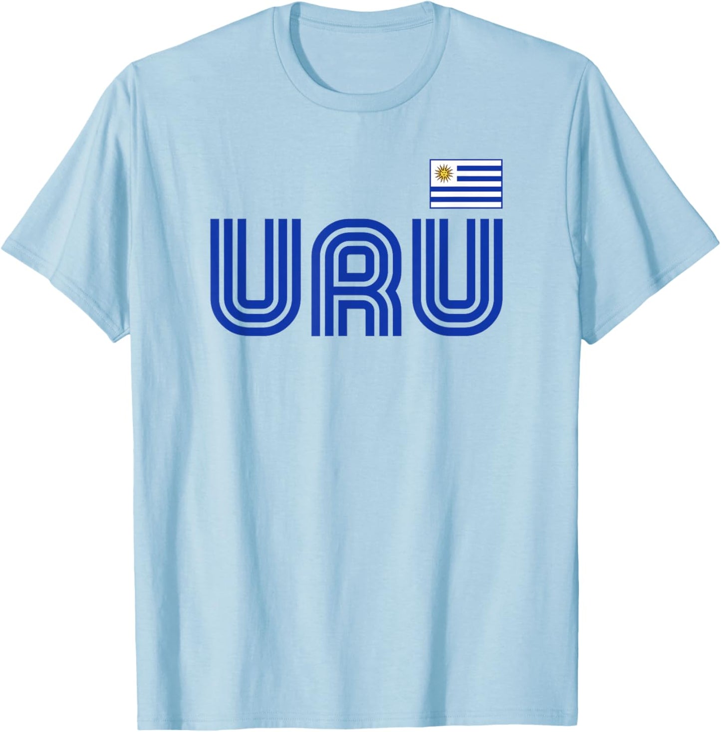 Uruguay Flag Retro International Country Uruguayan Pride T-Shirt - T-Shirt | Light Blue