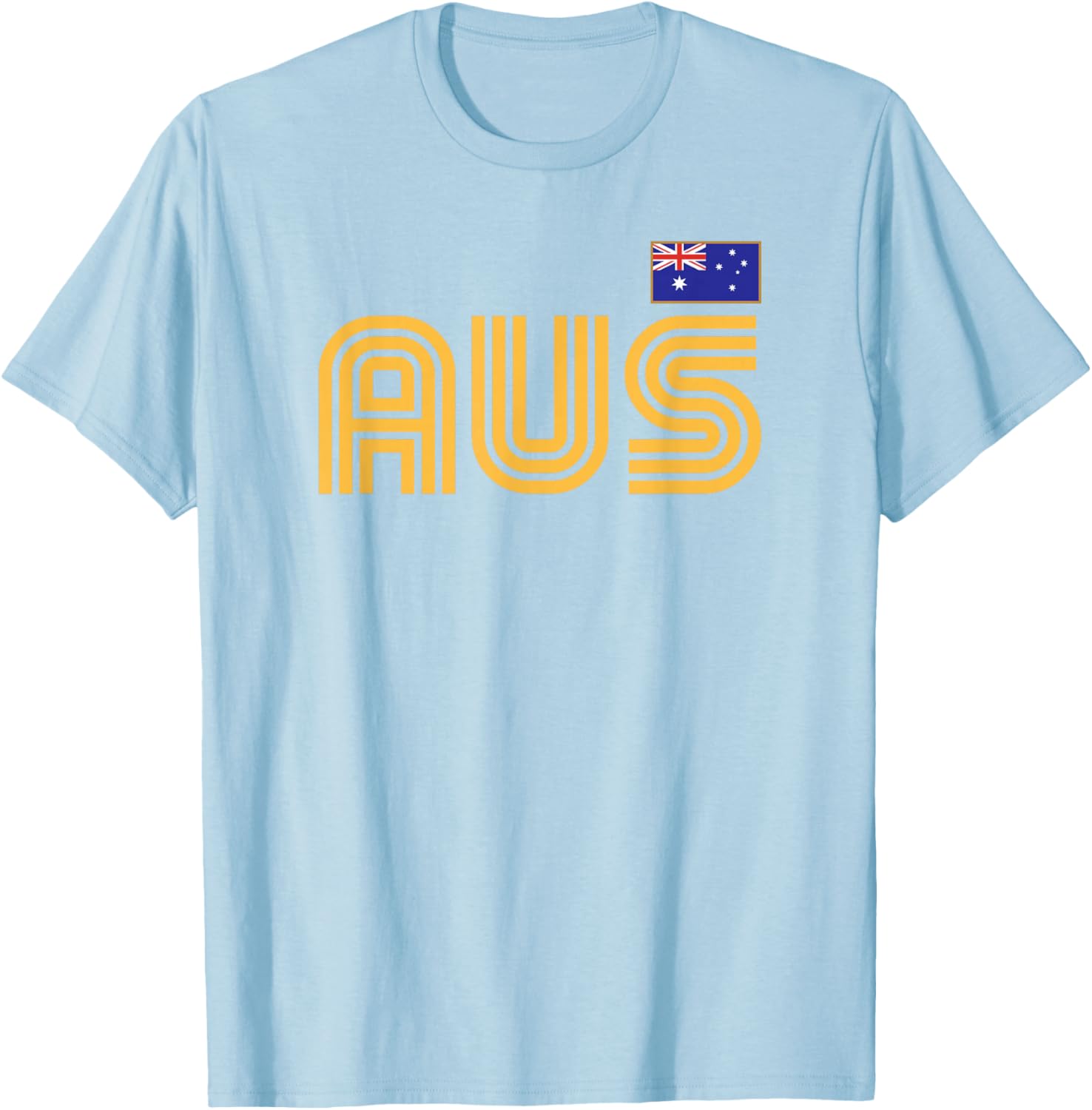 Australia Flag Retro International Country Australian Pride T-Shirt - T-Shirt | Light Blue