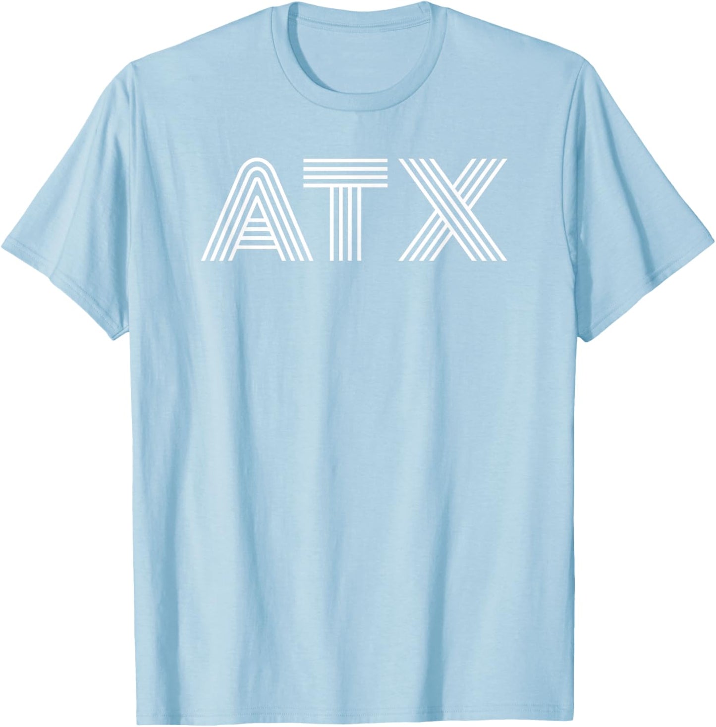 ATX/Austin TX Retro Design in White T-Shirt - T-Shirt | Light Blue