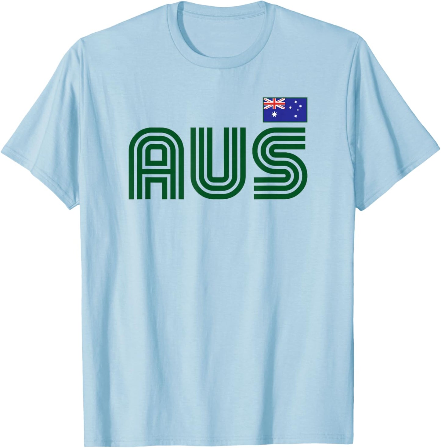 Australia Flag Retro International Country Australian Pride T-Shirt - T-Shirt | Light Blue