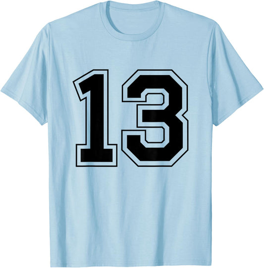 Number 13 T-Shirt - T-Shirt | Light Blue