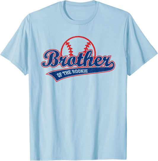 Funny Retro Baseball Brother of the Rookie T-Shirt - T-Shirt | Light Blue