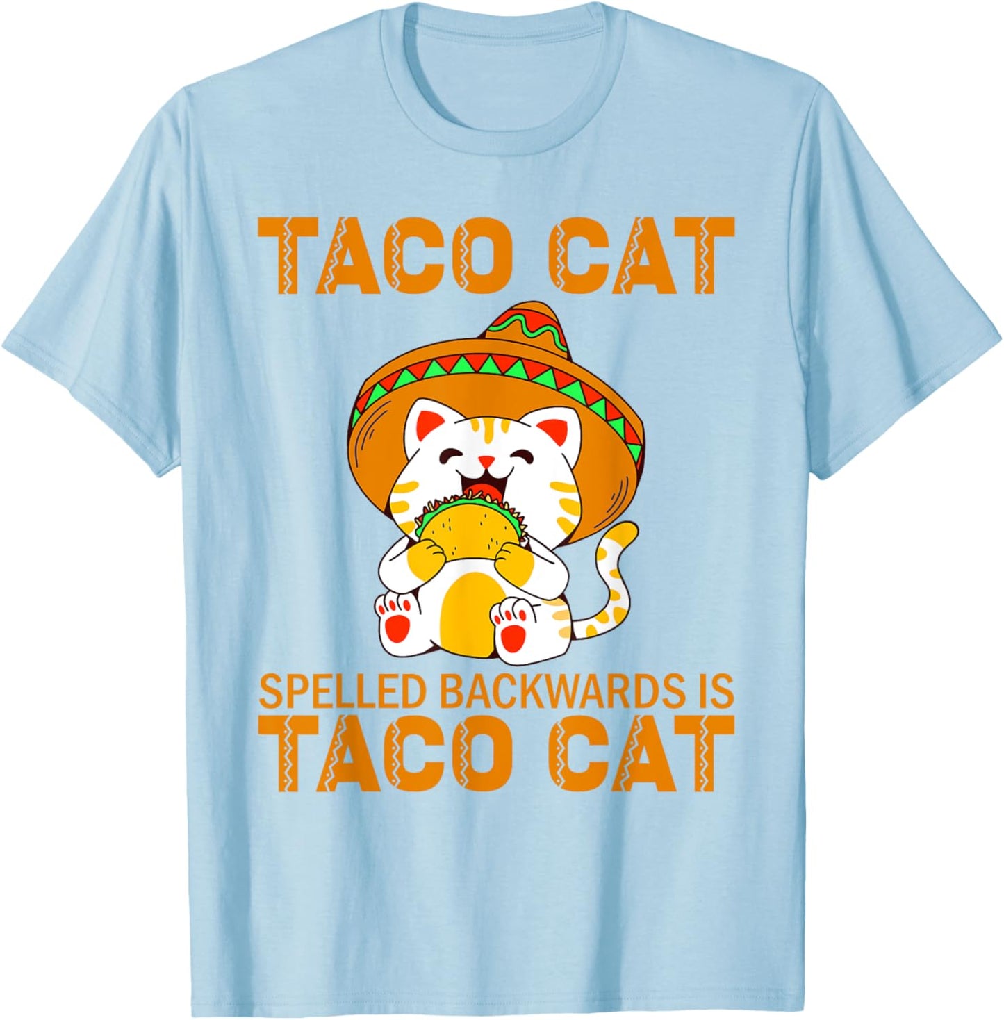 TacoCat for Kids Taco Cat Cinco de Mayo TacoCat Kids Cat T-Shirt - T-Shirt | Light Blue