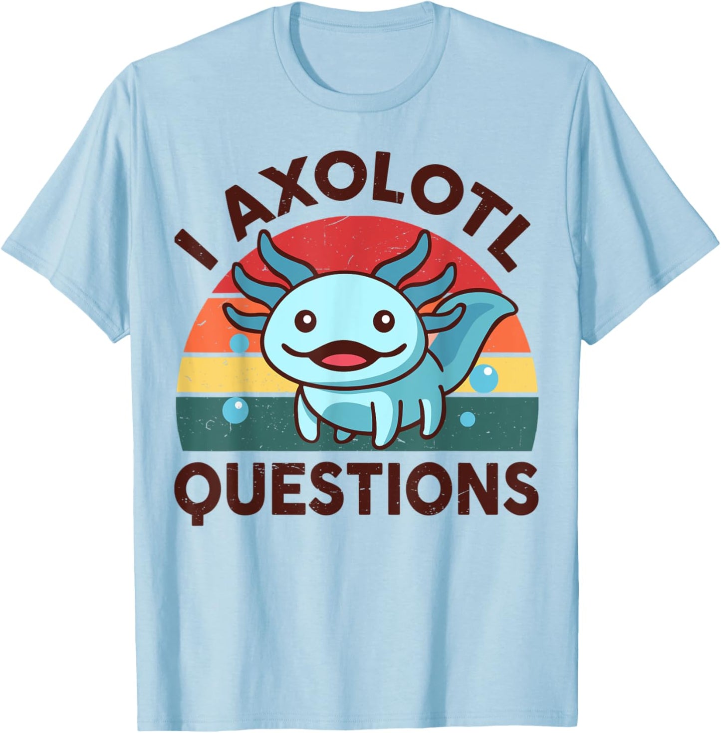 I Axolotl Questions Salamander Kids Youth Boy Cute Axolotl T-Shirt - T-Shirt | Light Blue