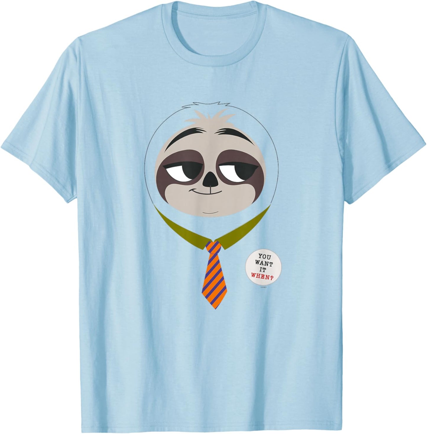 Disney Zootopia Flash The Sloth Face T-Shirt - T-Shirt | Light Blue