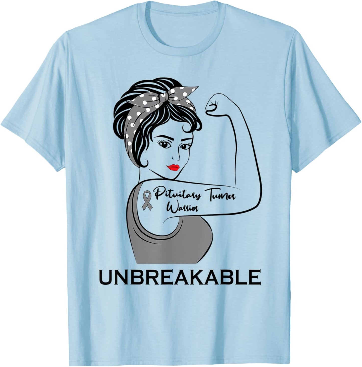 Pituitary Tumor Warrior Unbreakable Awareness Survivor T-Shirt - T-Shirt | Light Blue