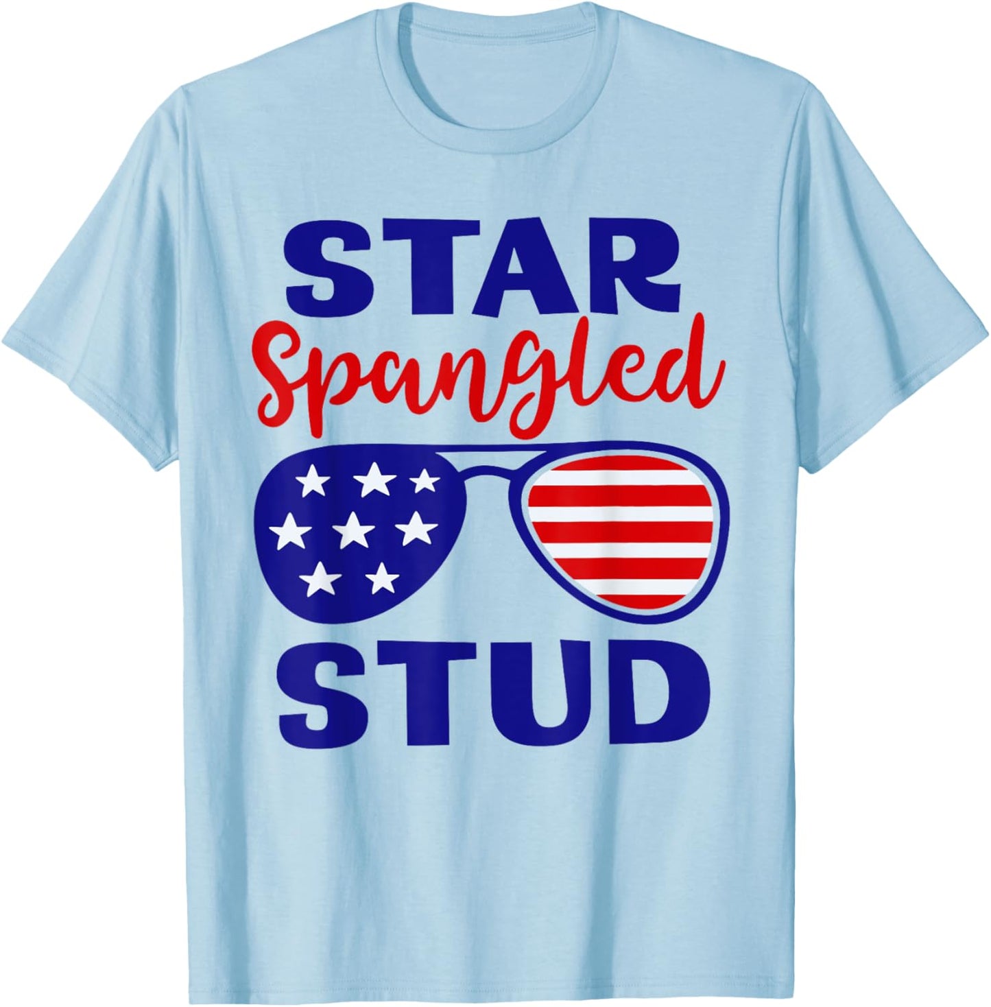 Star Spangled Stud T-Shirt - T-Shirt | Light Blue