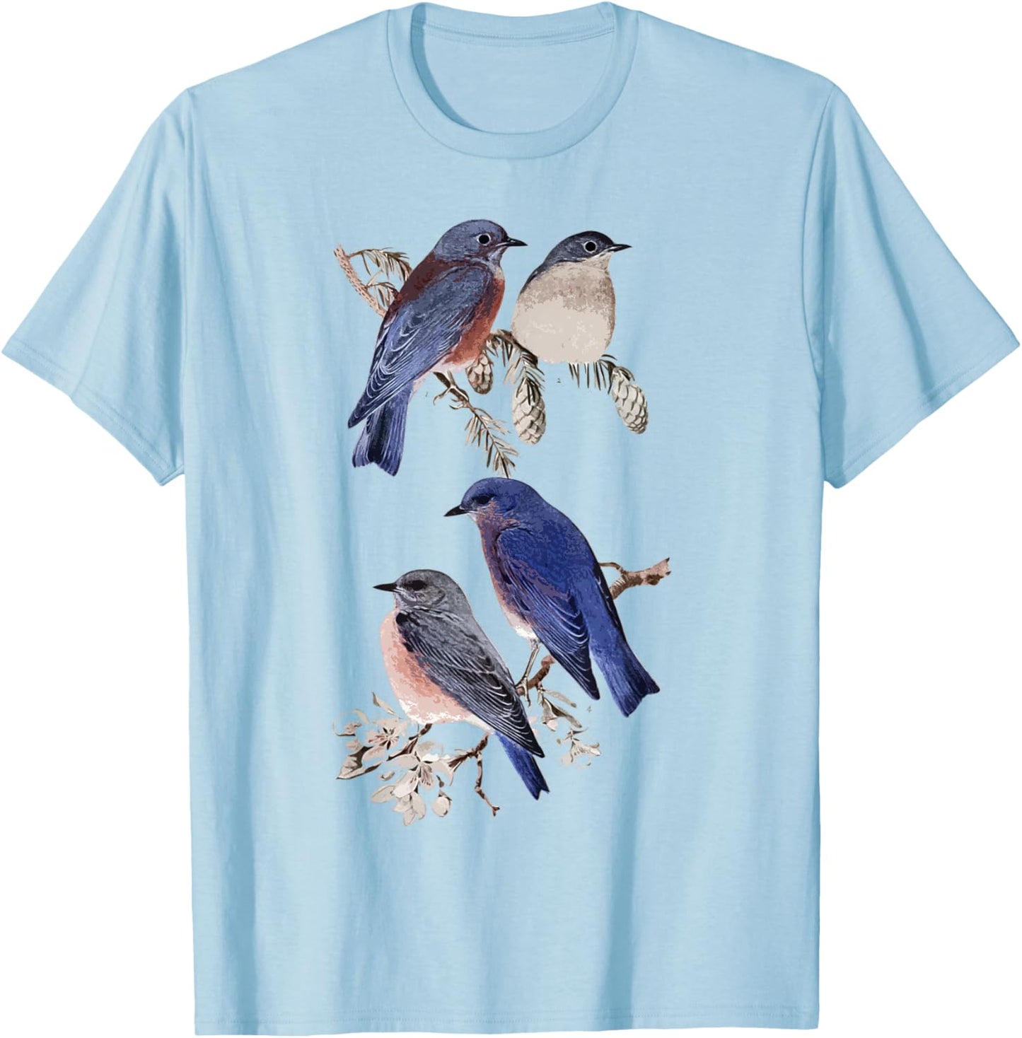 Patience Bluebird of Happiness Blue Bird Eastern Bluebird T-Shirt - T-Shirt | Light Blue