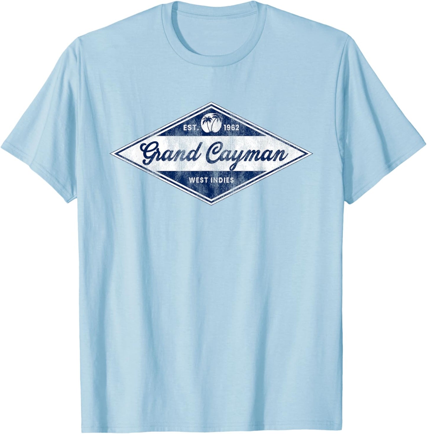 Retro Grand Cayman Islands Vintage Beach Vacation Souvenir T-Shirt - T-Shirt | Light Blue