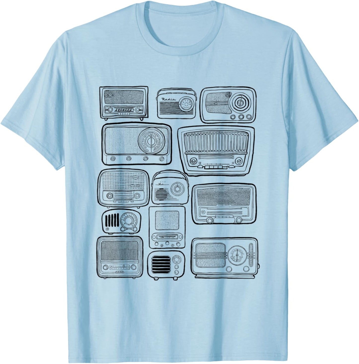 Retro Radios T-Shirt - T-Shirt | Light Blue