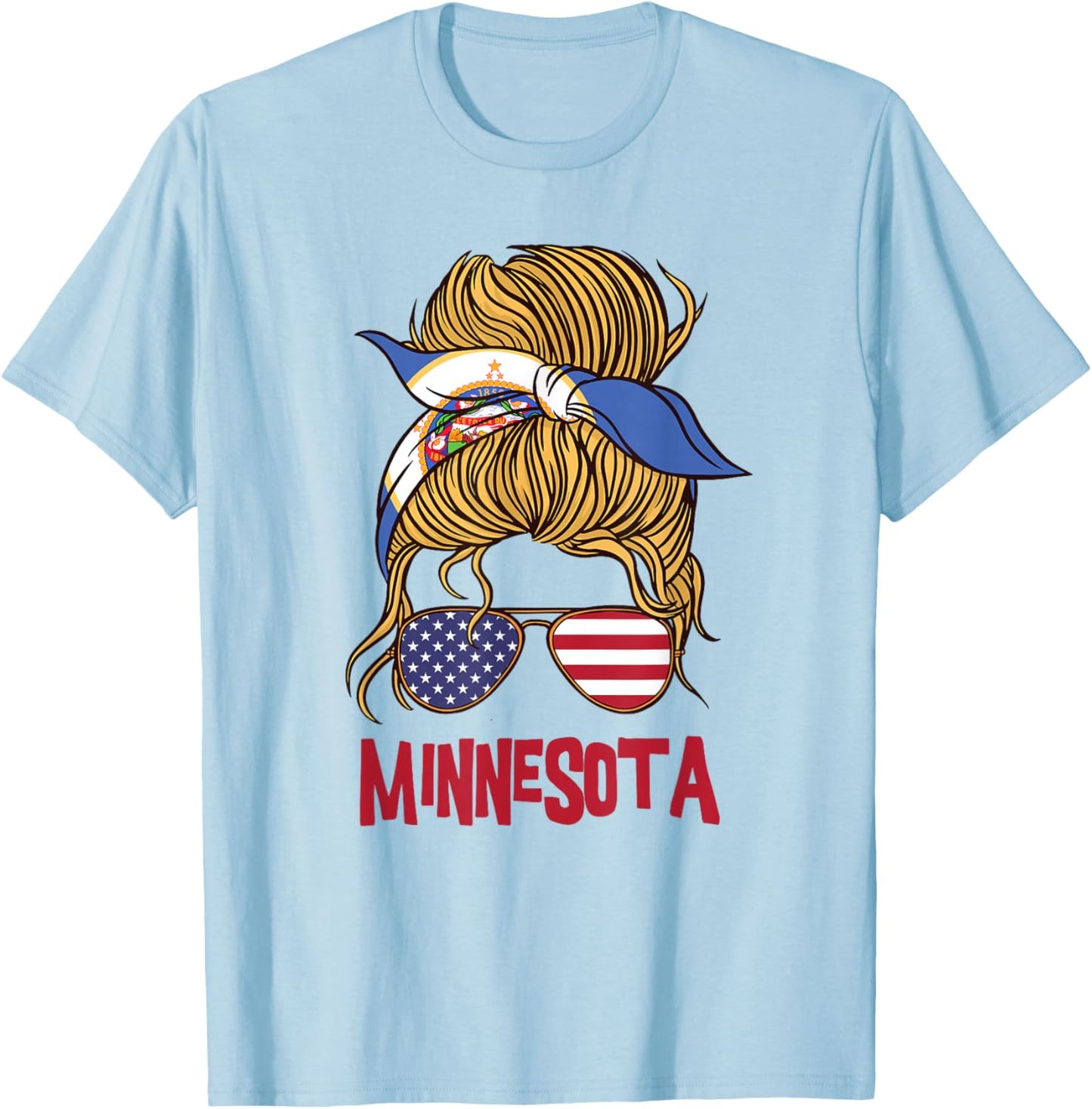 Minnesota for Girls Minnesota proud State Flag T-Shirt - T-Shirt | Light Blue