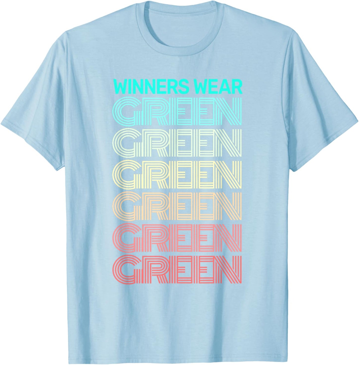 Retro WINNERS WEAR GREEN Team Color War Game Summer Camp T-Shirt - T-Shirt | Light Blue